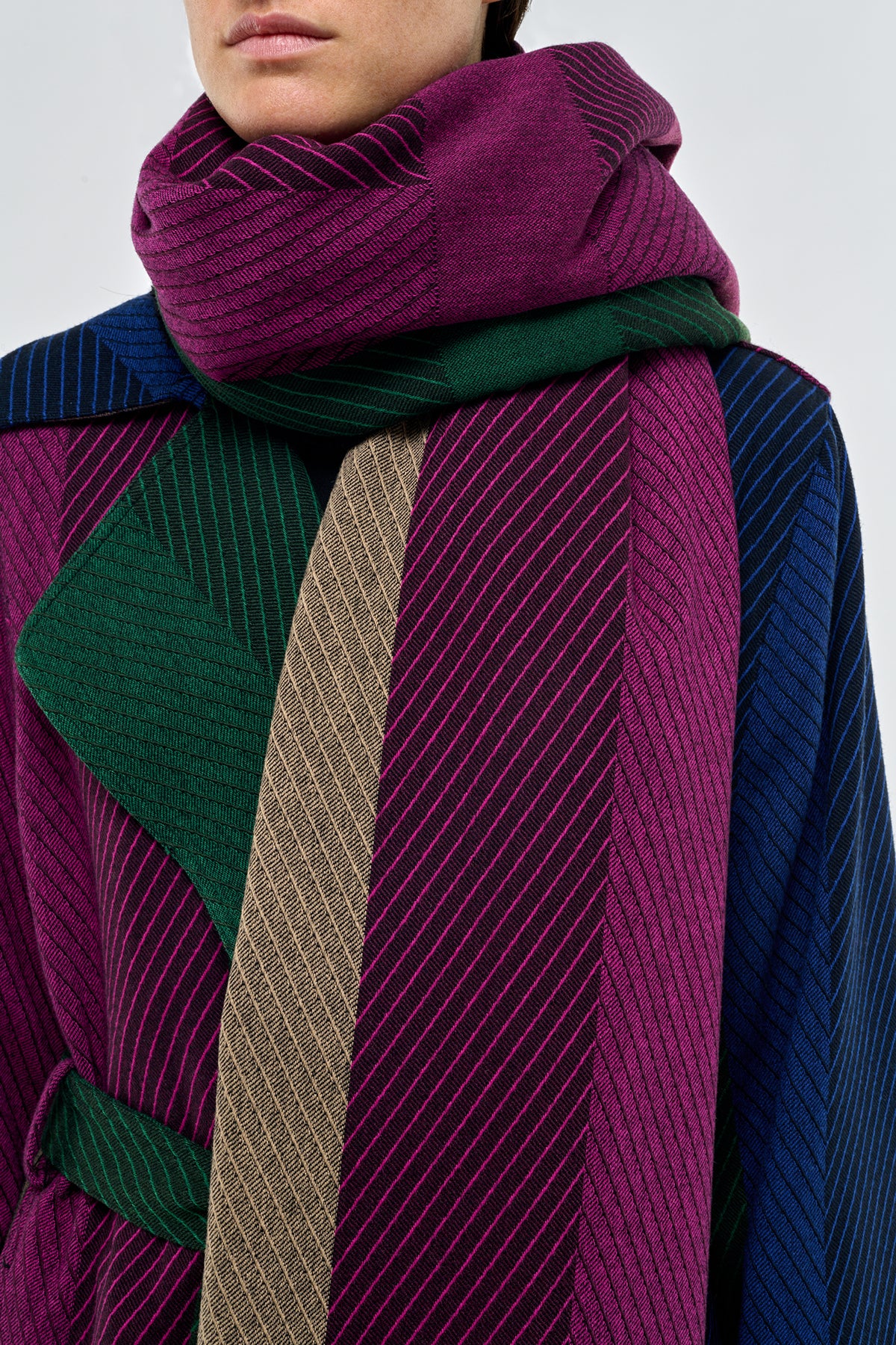 Halo Plaid Scarf in Multi Cashmere