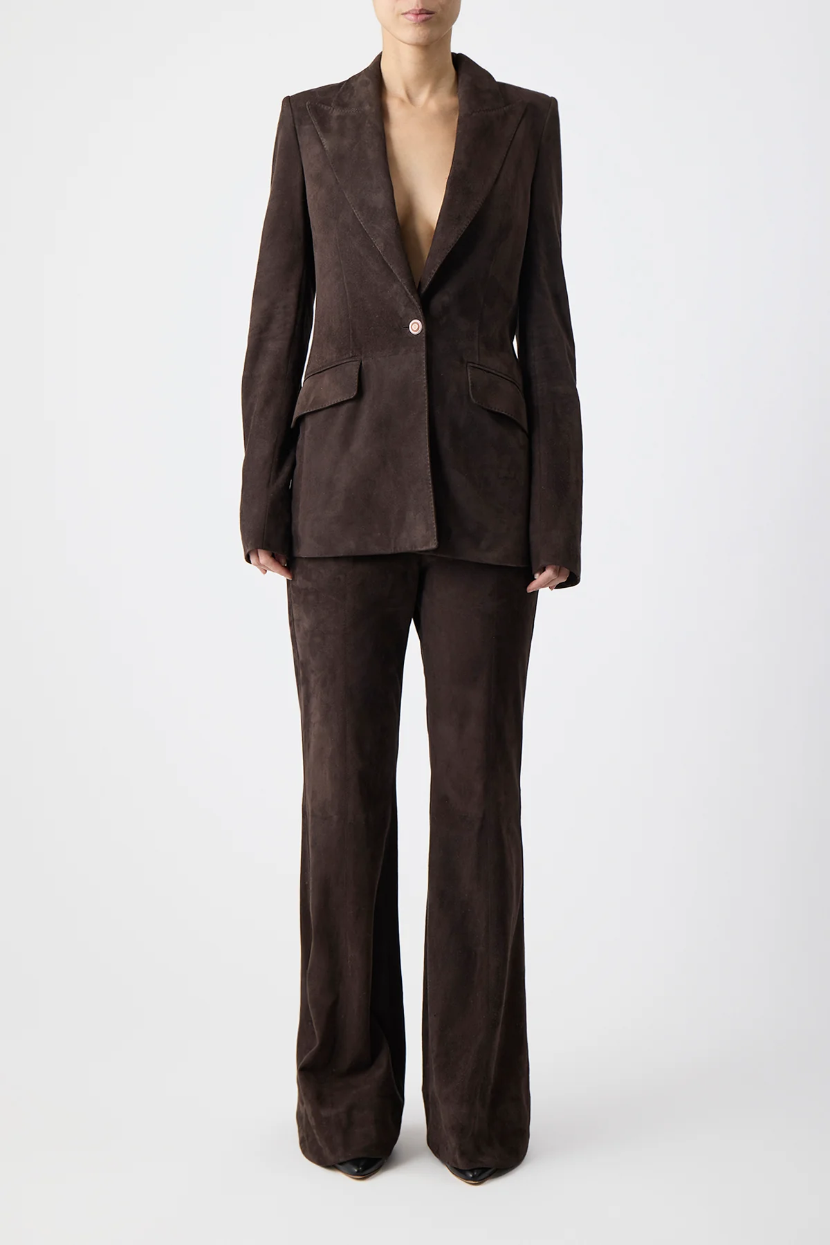 Leiva Blazer in Dark Chocolate Suede