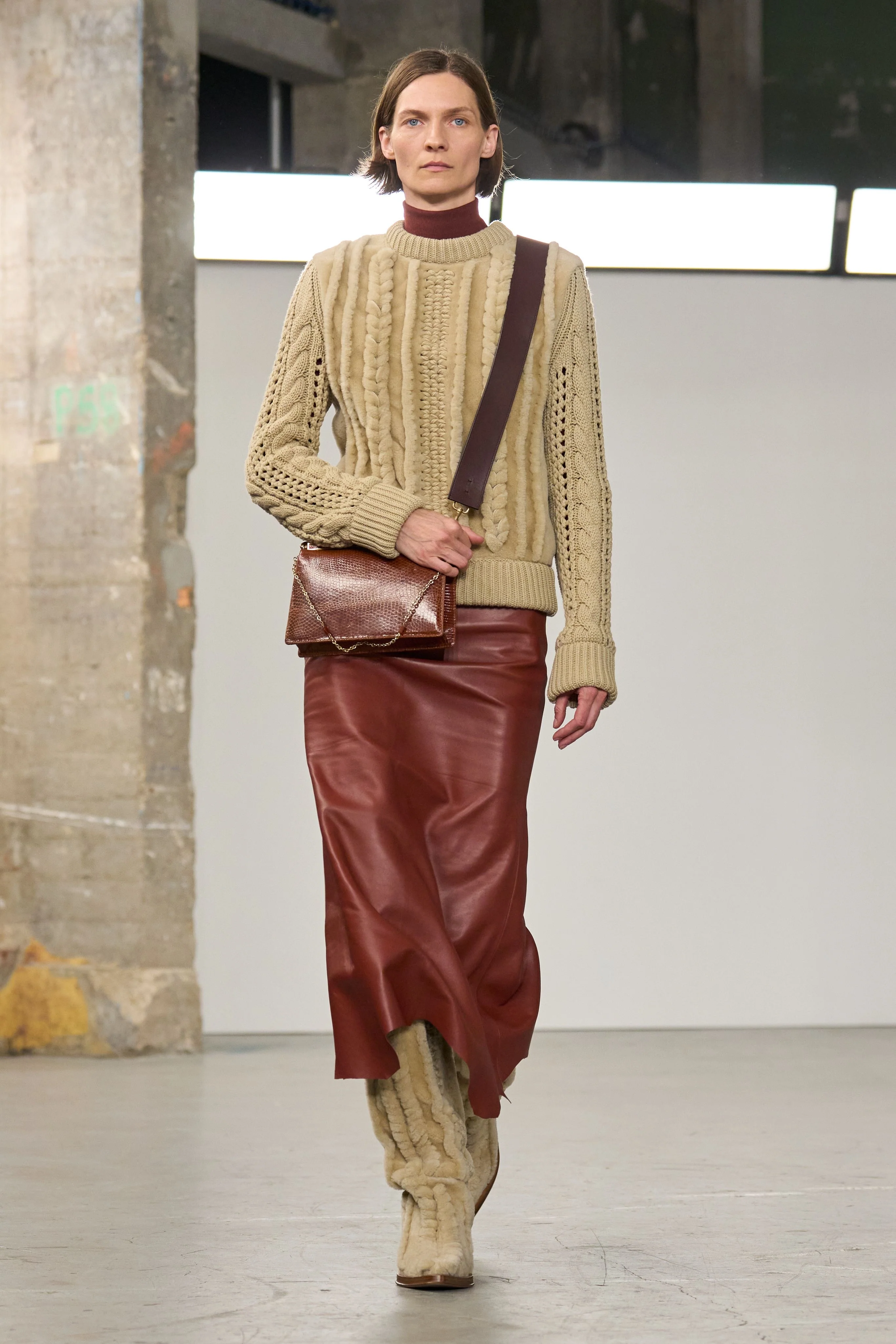Toth Knit Pullover in Natural Cashmere & Shearling