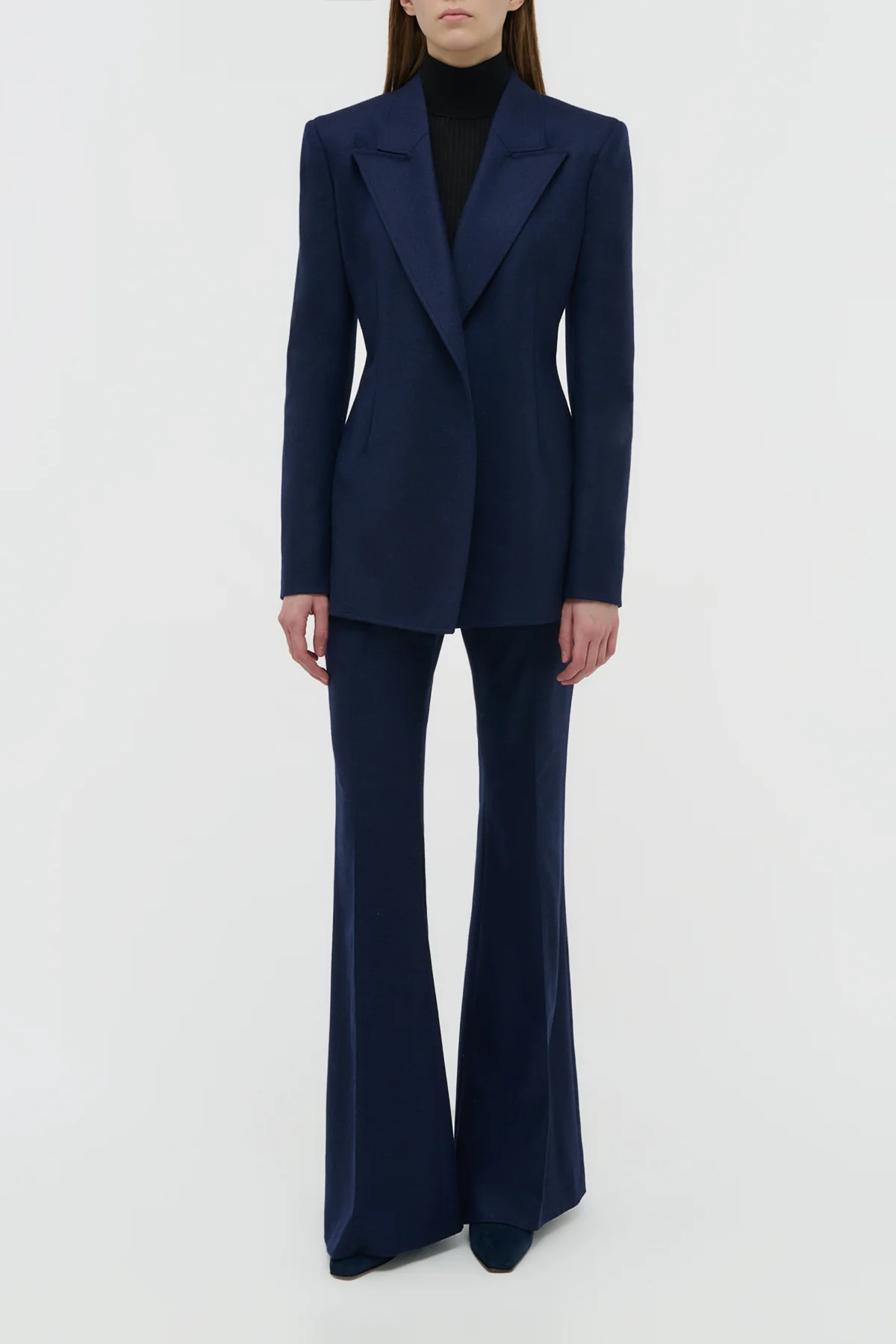 Mairi Blazer in Navy Wool Cashmere Flannel