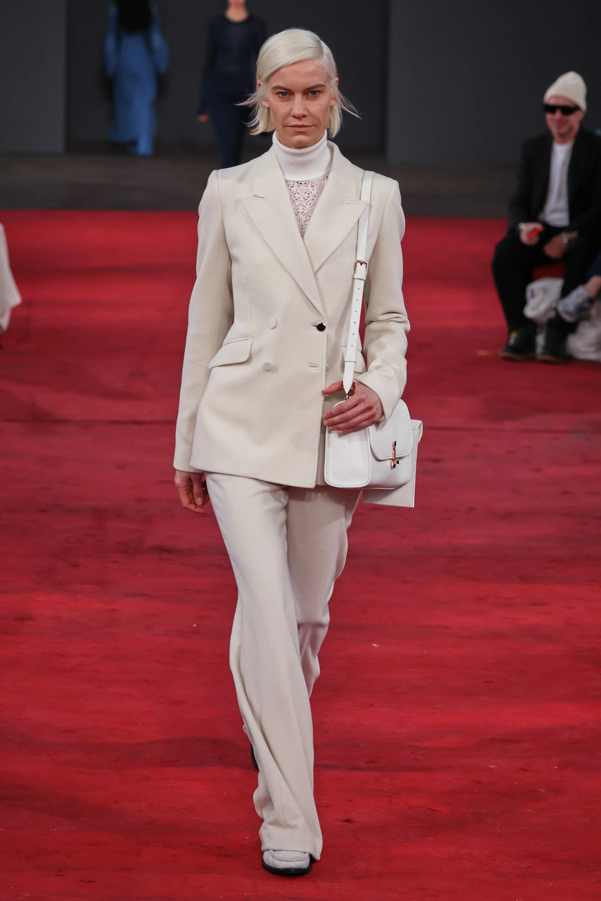 Vesta Flare Pant in Ivory Fine Cashmere Corduroy