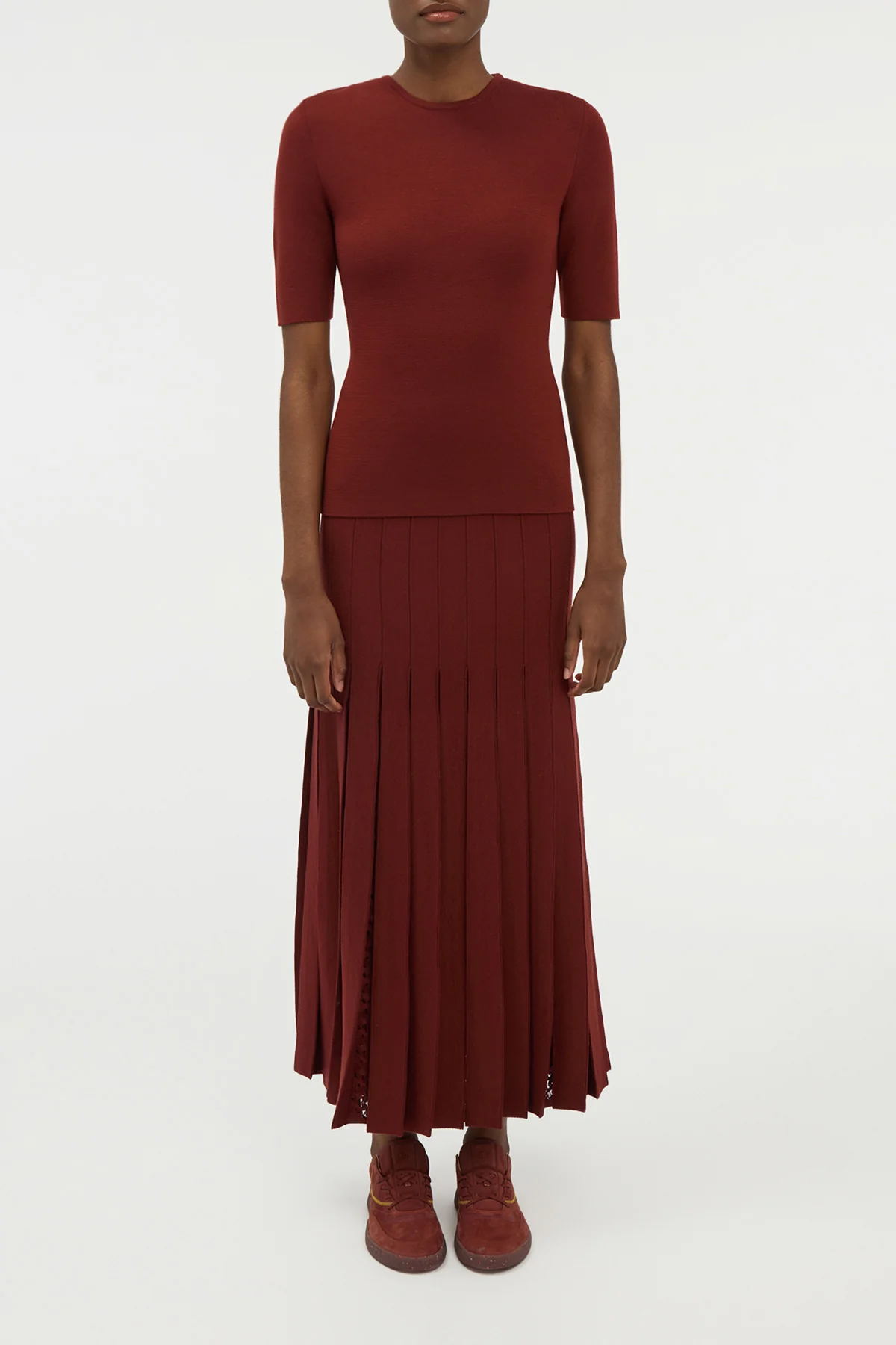 Andrius Knit Top in Burnt Sienna Merino Wool