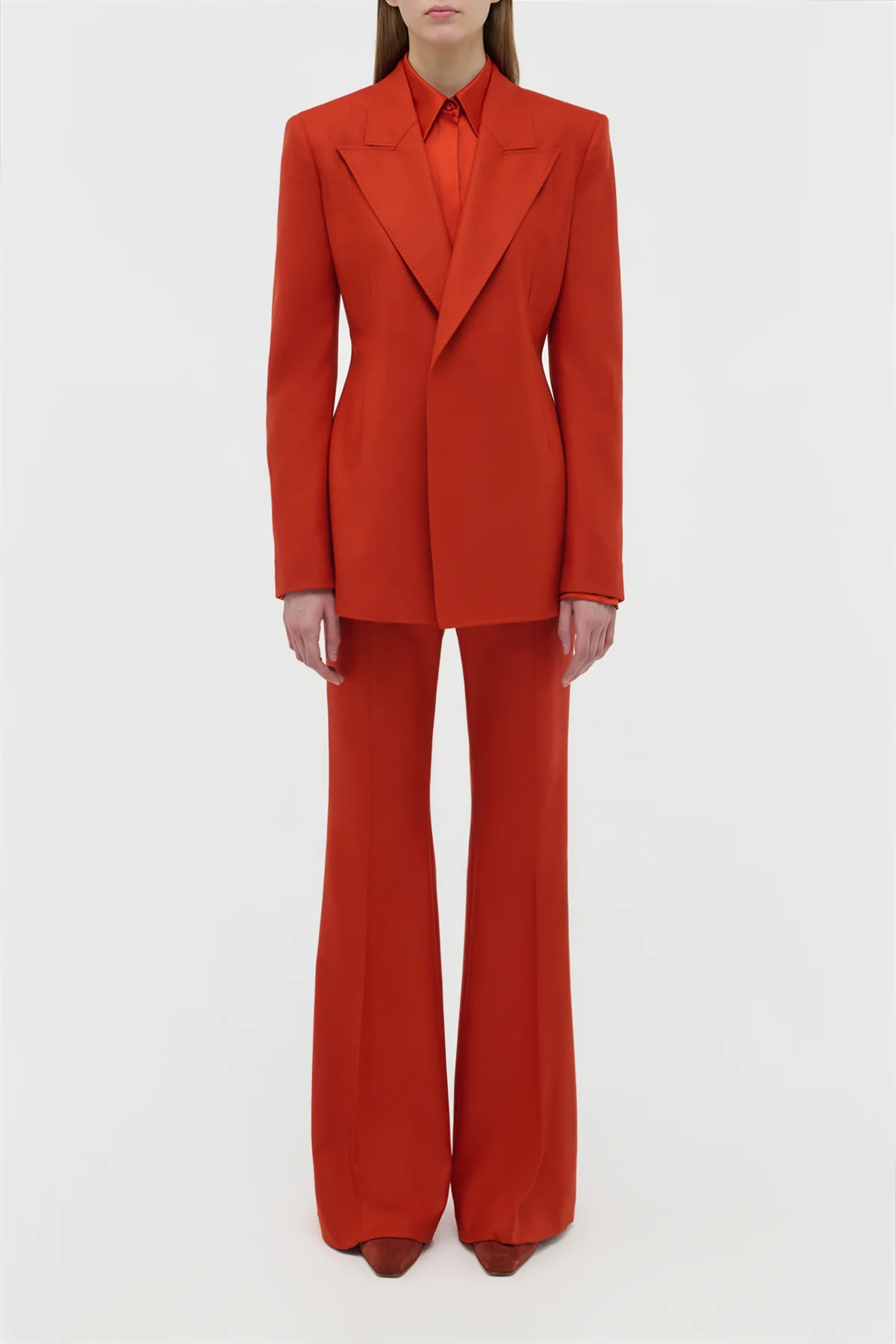 Mairi Blazer in Antelope Orange Wool Cashmere Flannel