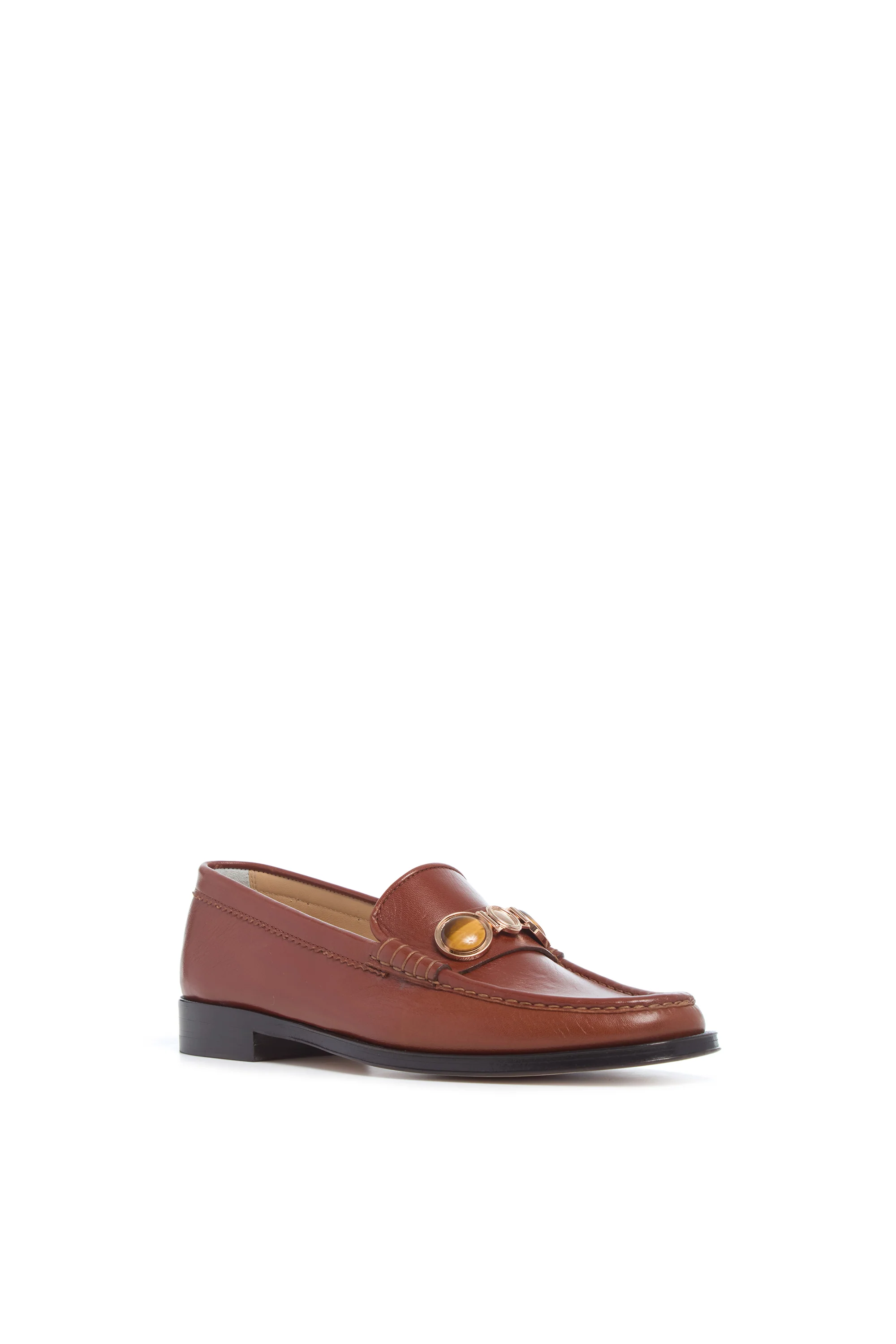 Melchora Stone Loafer in Cognac Leather