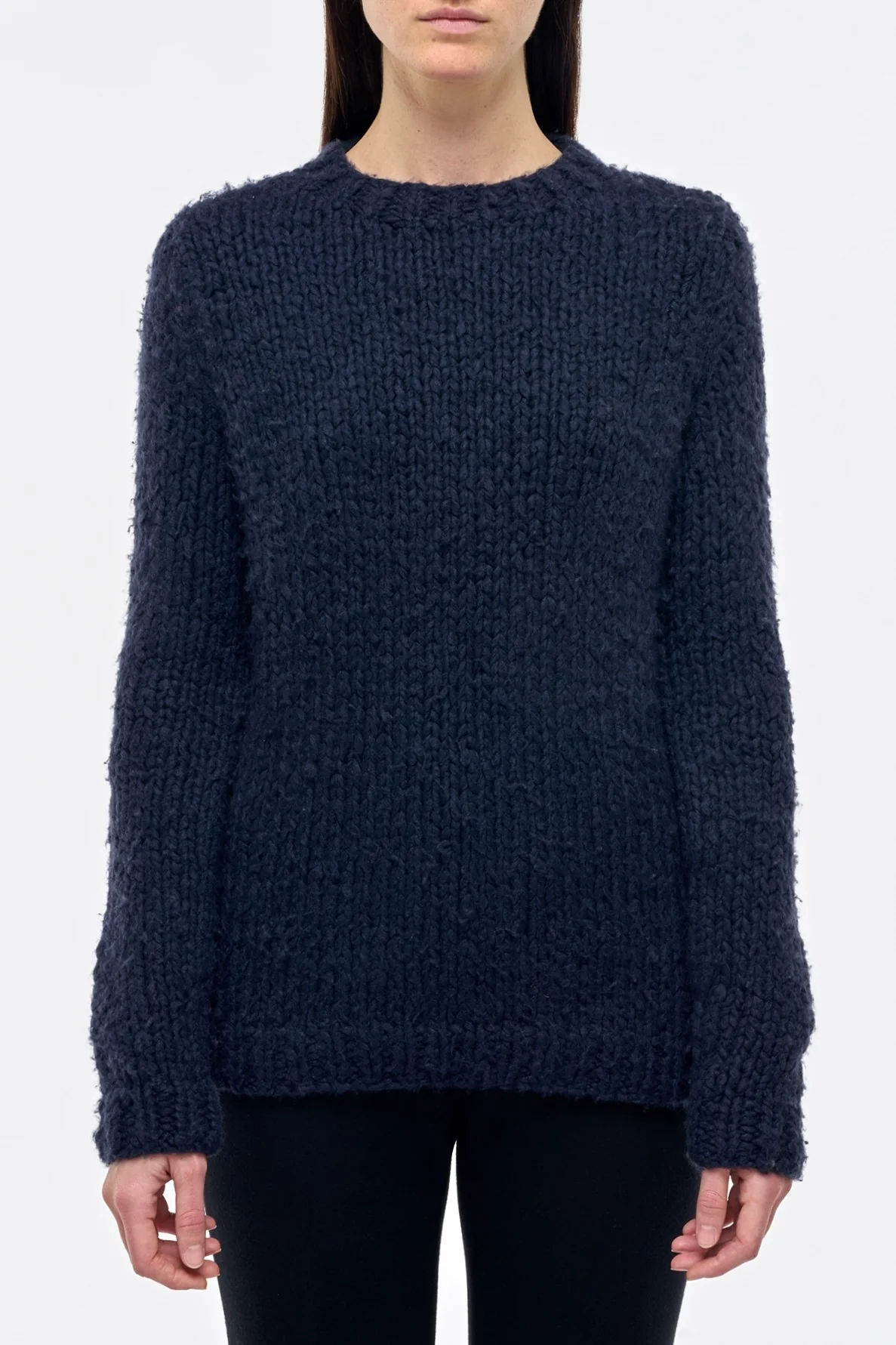 Lawrence Knit Sweater in Dark Navy Welfat Cashmere