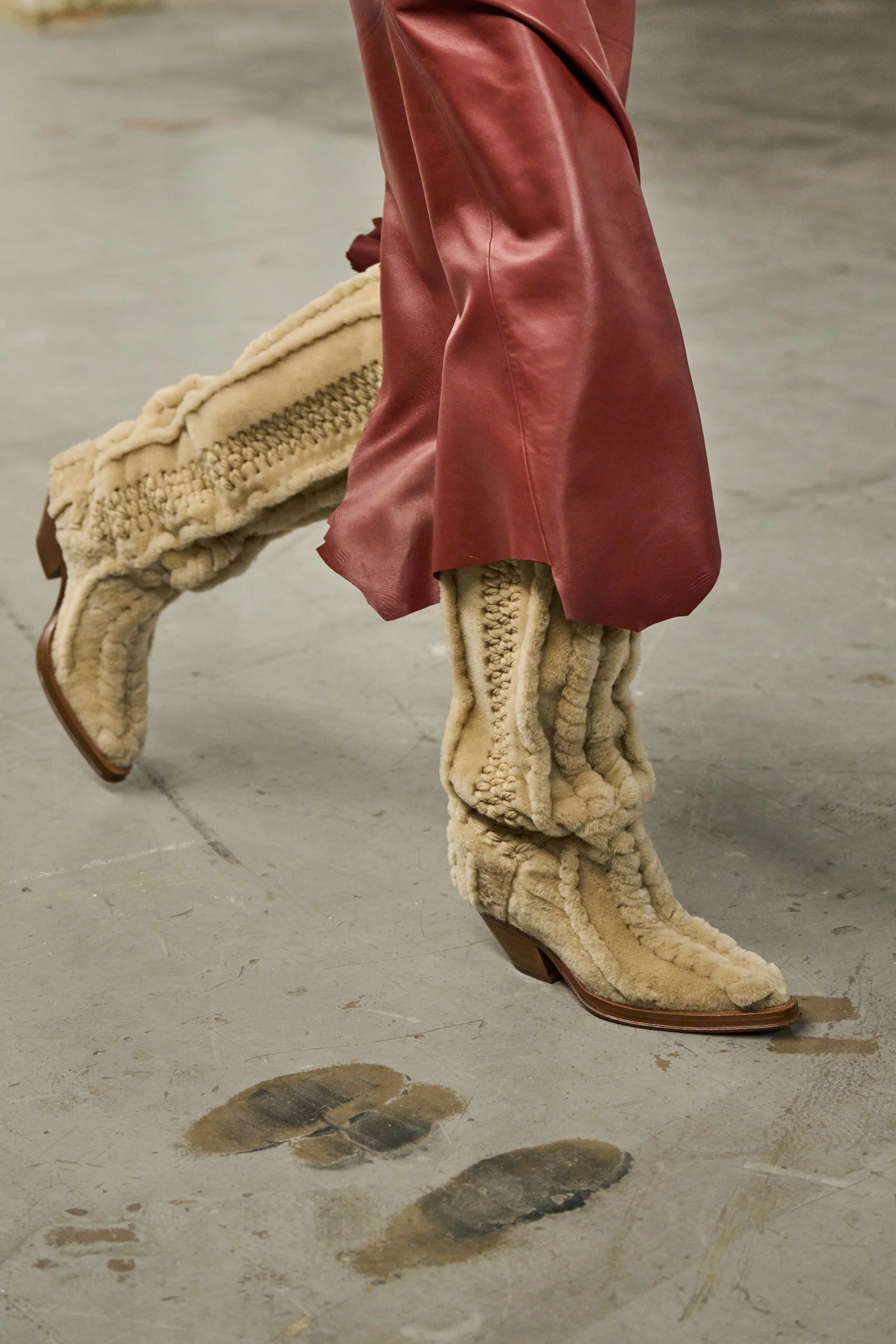 Joseph Tall Boot in Natural Shearling