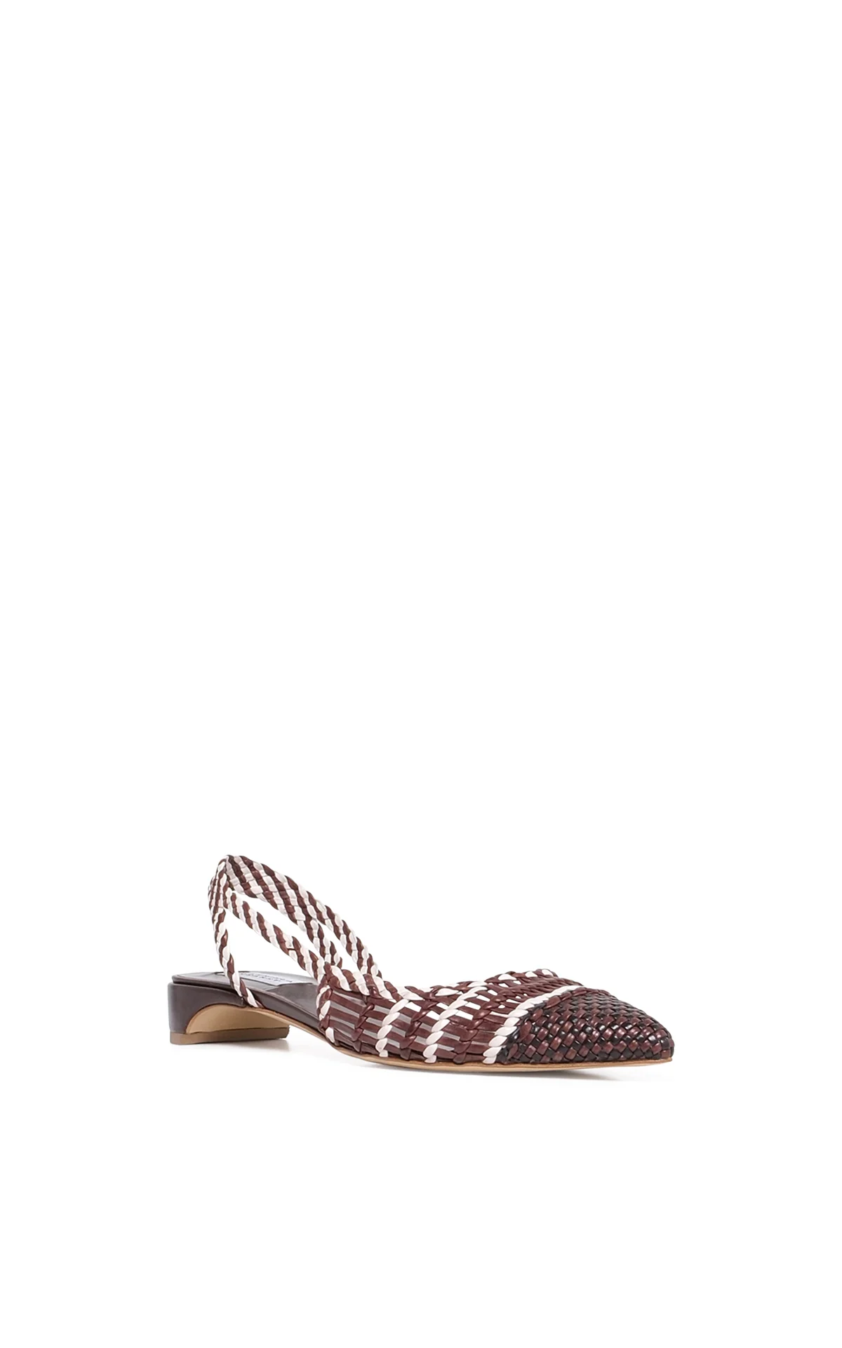 Perro Braided Slingback Shoe in Chocolate Multi Leather