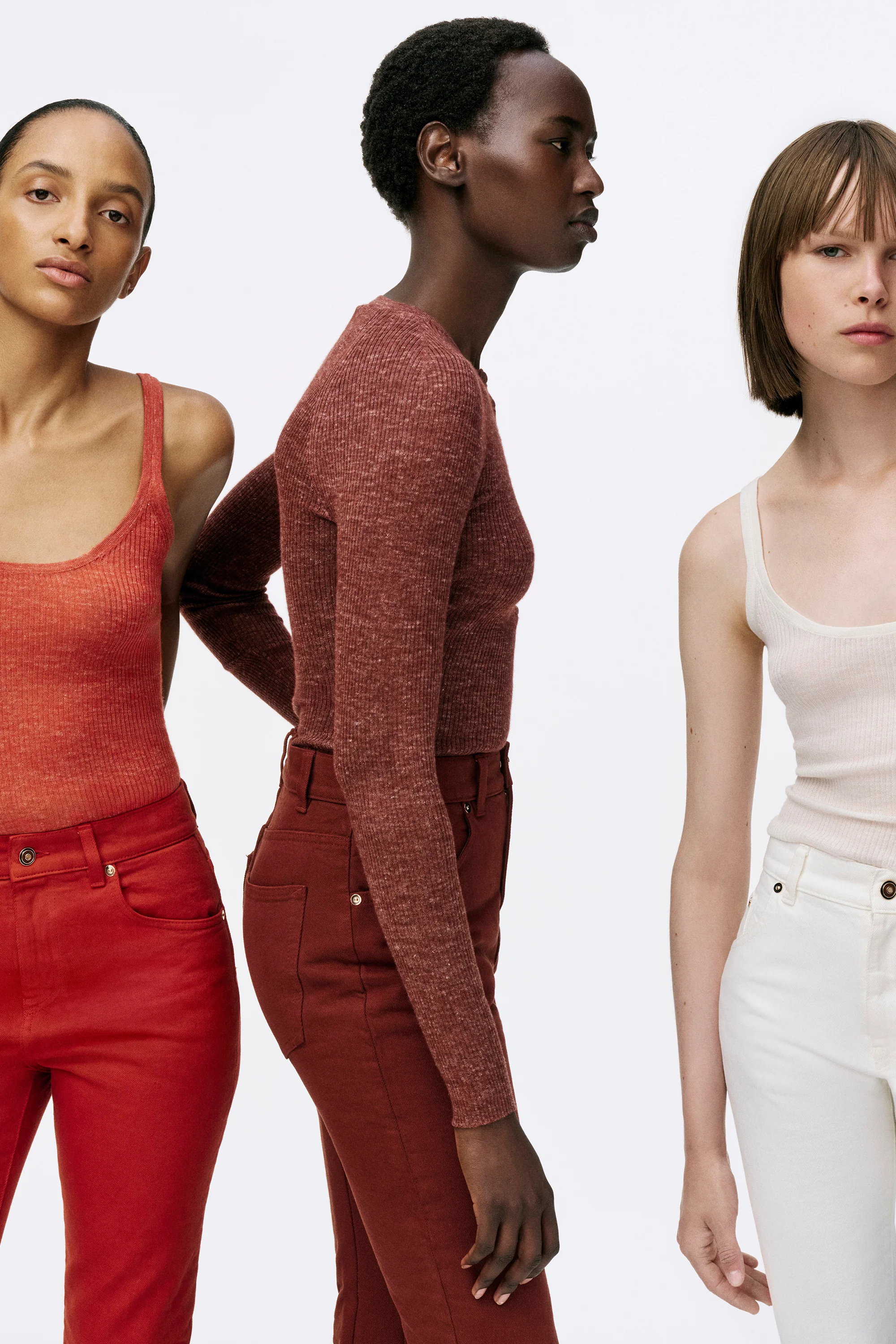 Anges Knit Henley in Burnt Sienna Cashmere Silk with Hemp