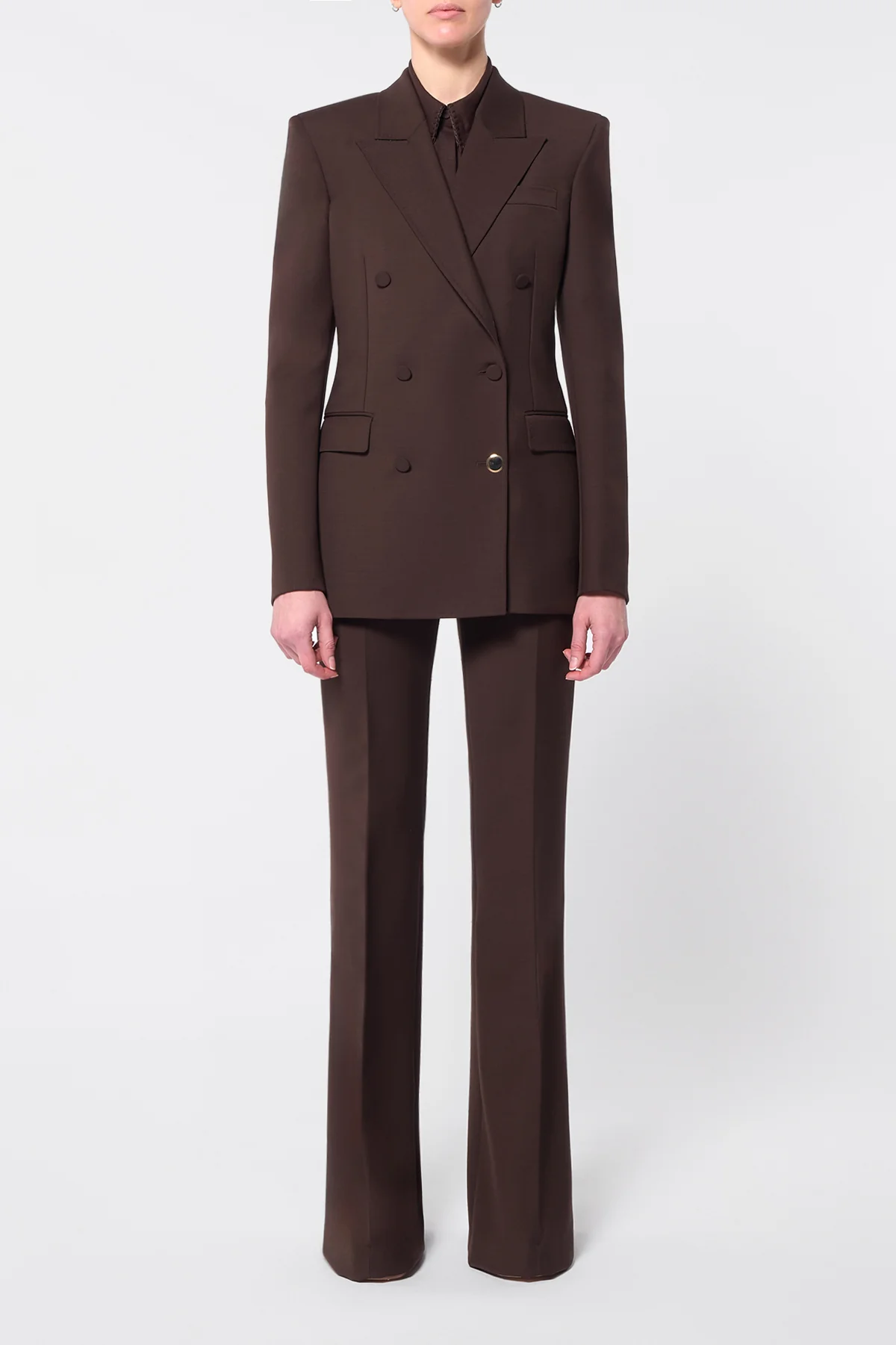 Rhein Flare Pant in Chocolate Sportswear Wool