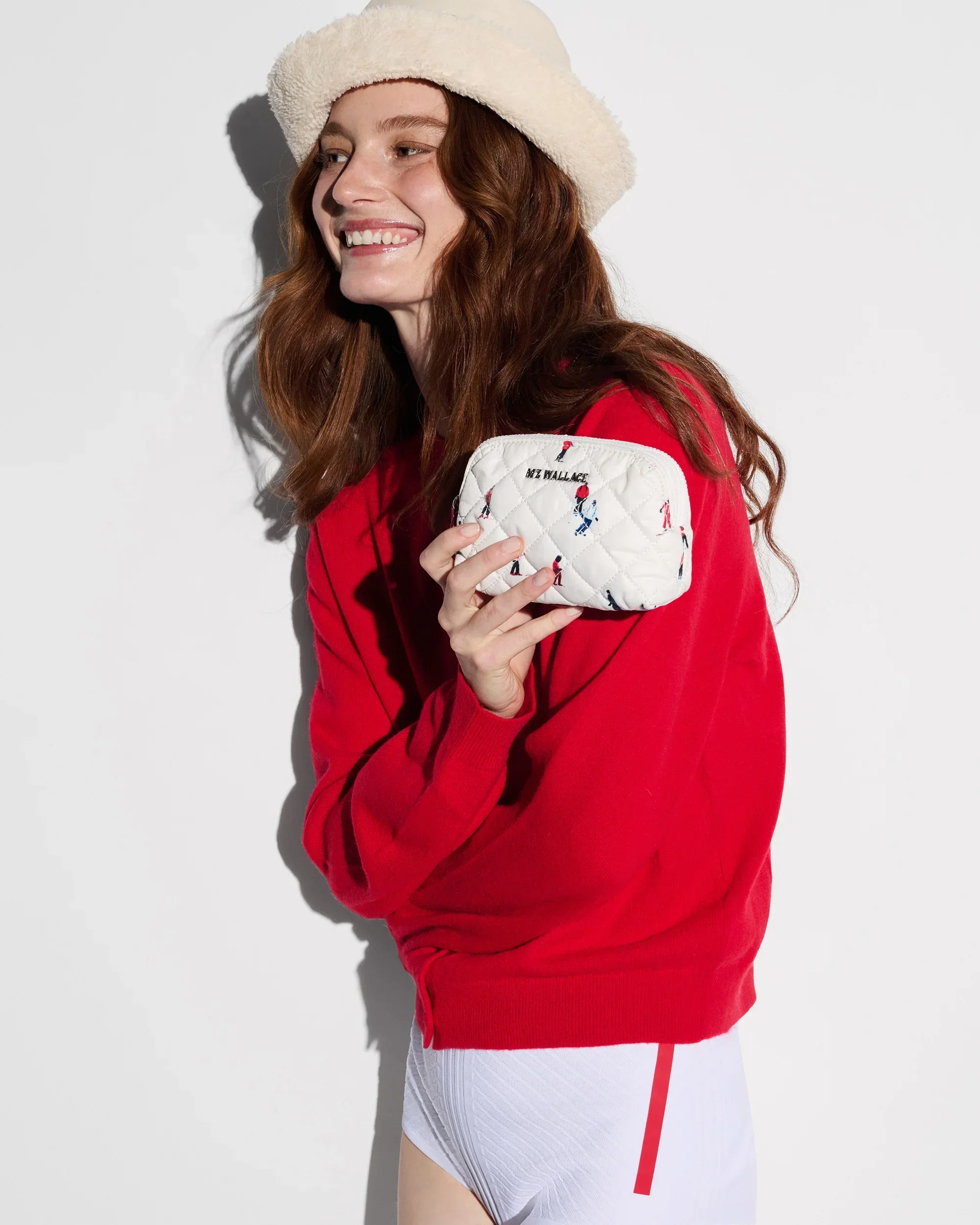 Dede Ski Print Mini Double Zip Cosmetic