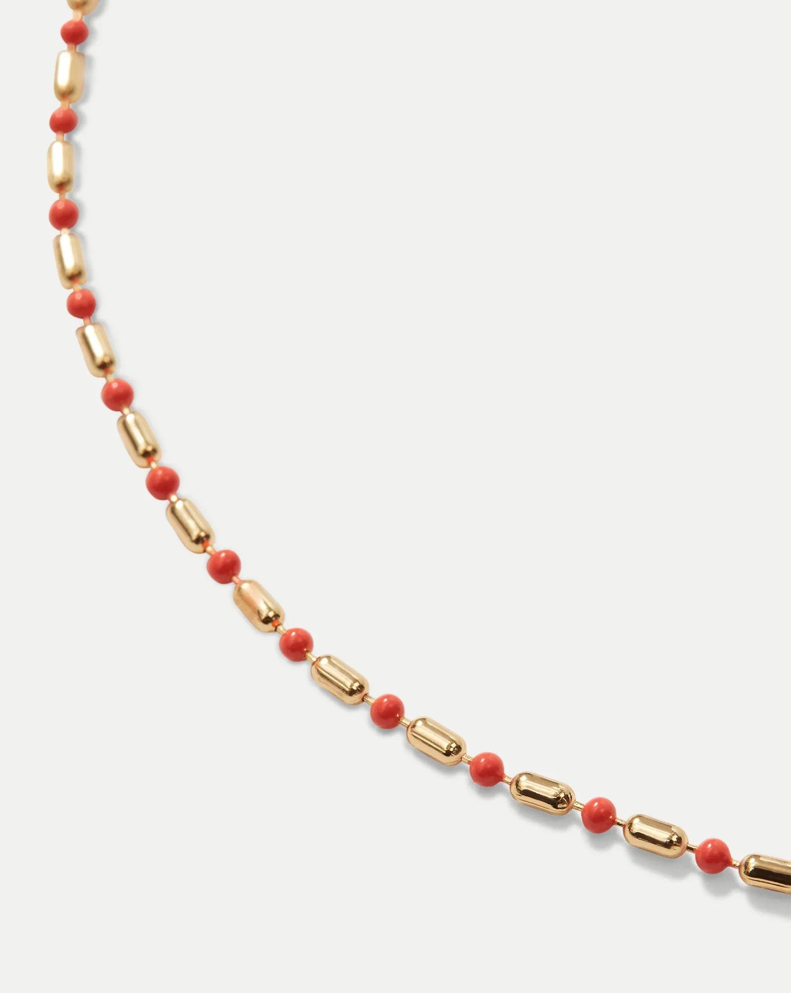Long Enamel Bead Chain Necklace