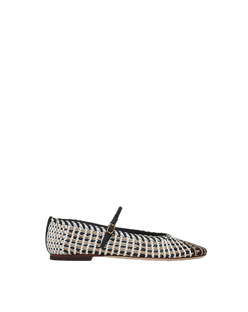 Ellie Woven-Leather Flat