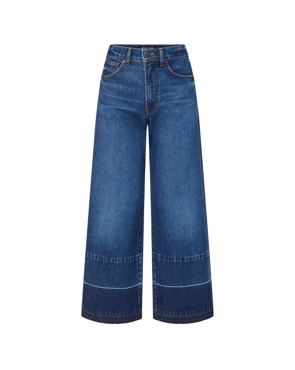 Taylor Released Hem Cropped Wide-Leg Jean