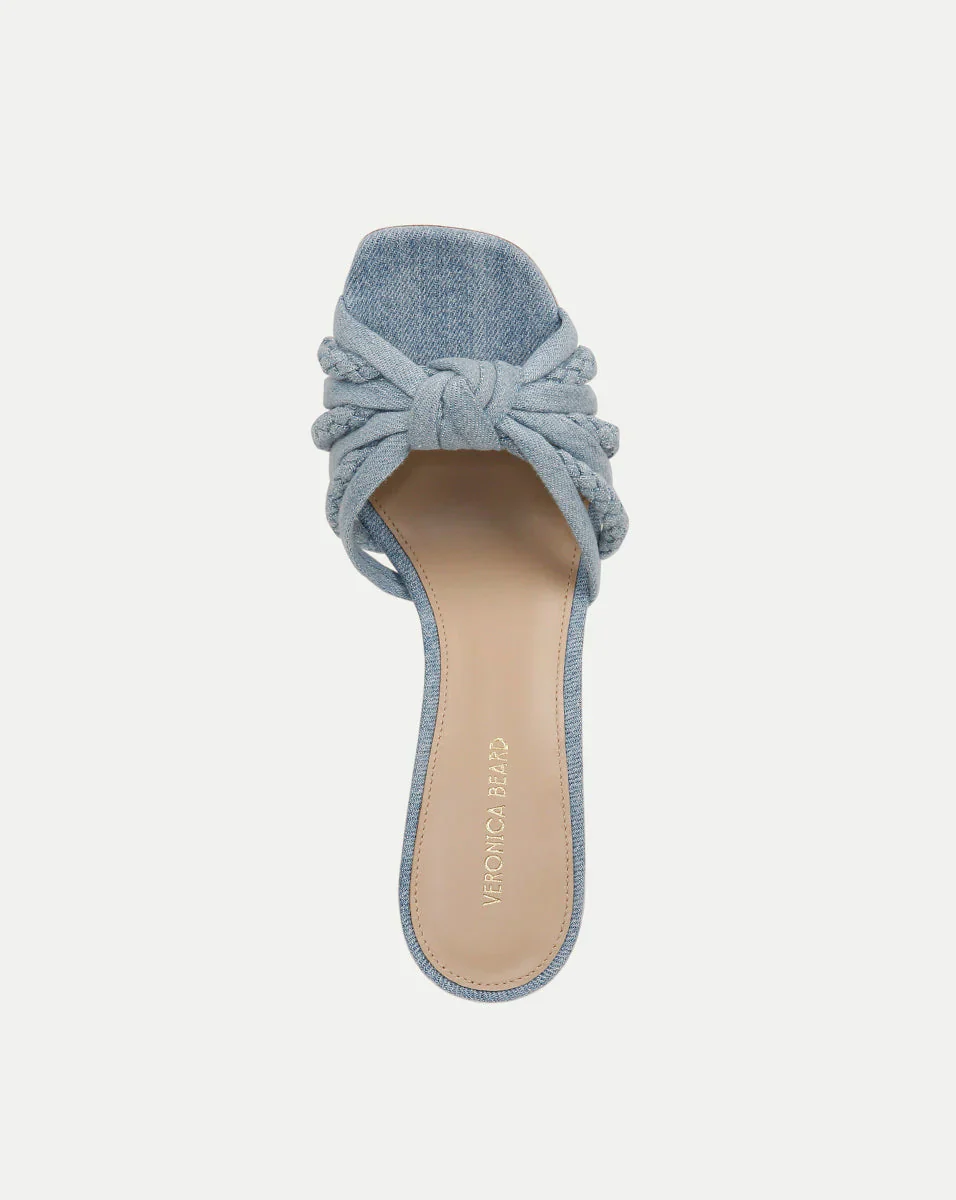 Misa Denim Knot-Front Sandal