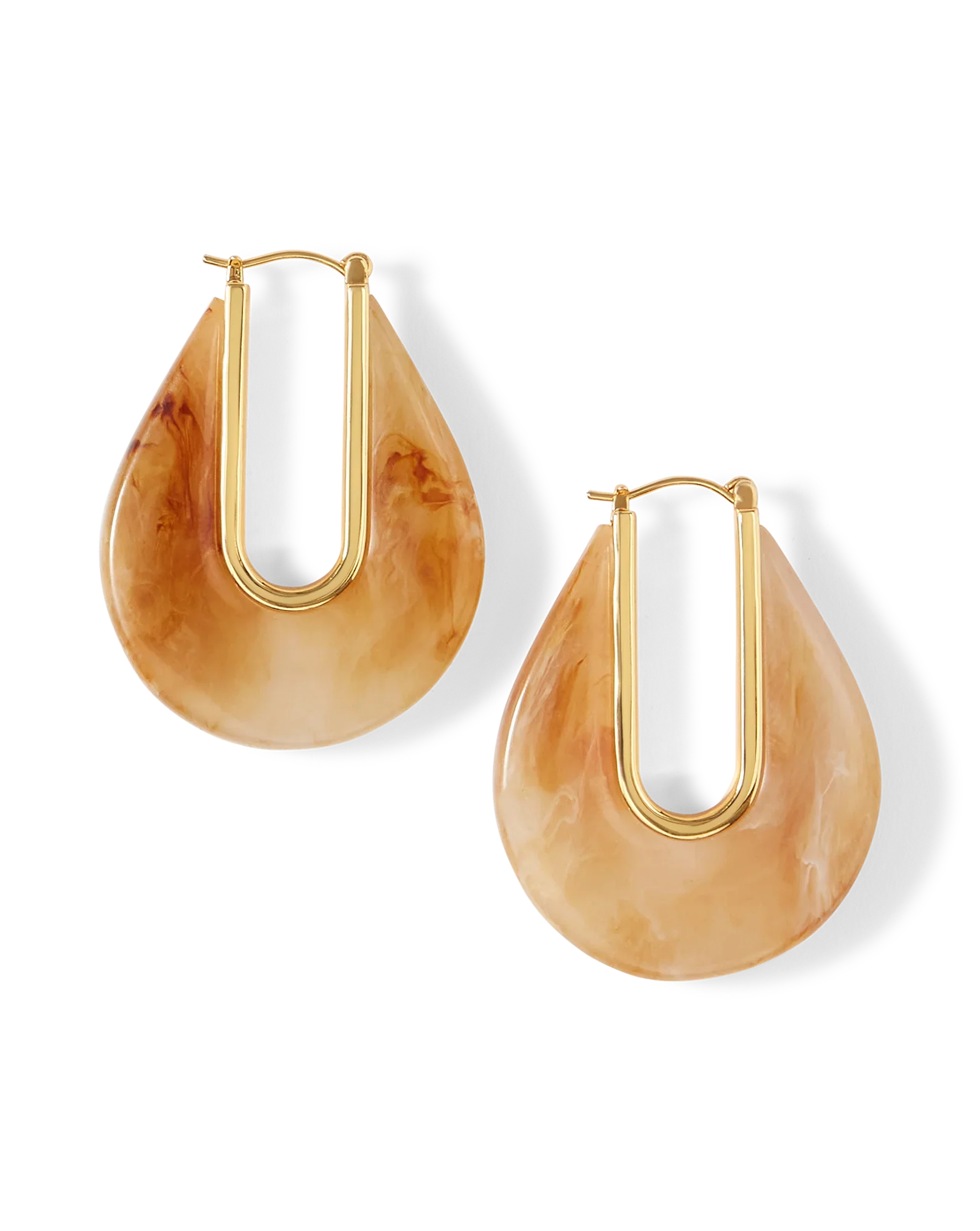 Resin Drop Hoop Earrings