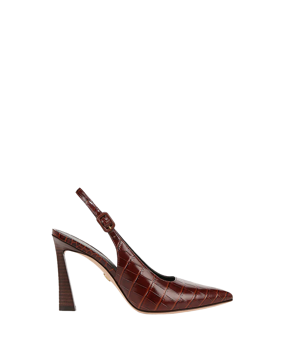 Callie Croc-Embossed Slingback Pump