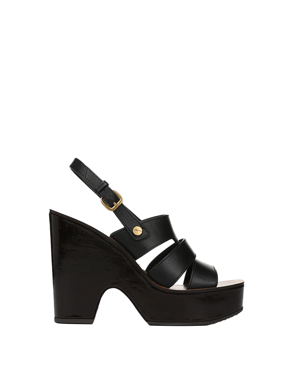 Peony Leather Platform Sandal
