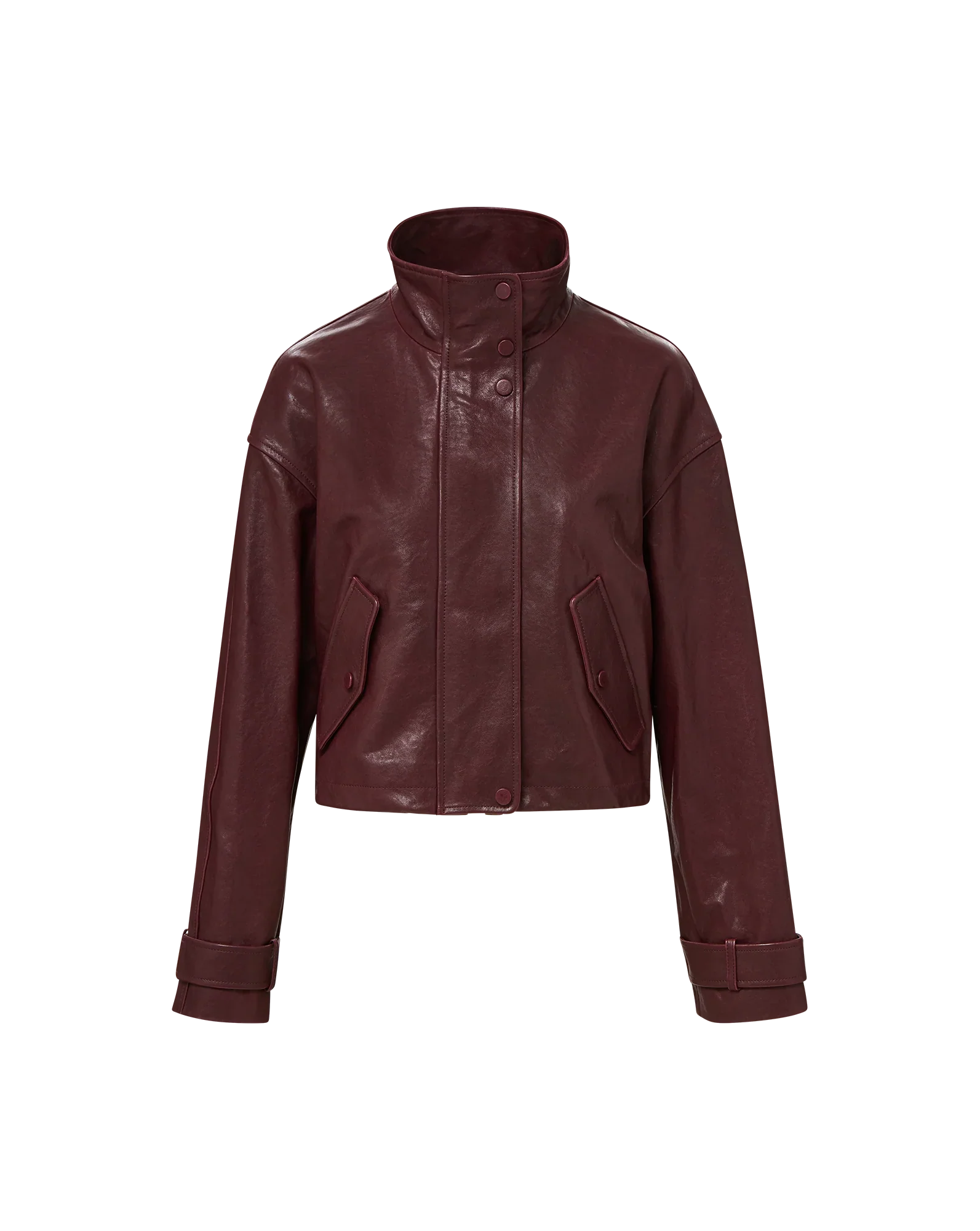 Bateman Cropped Leather Jacket