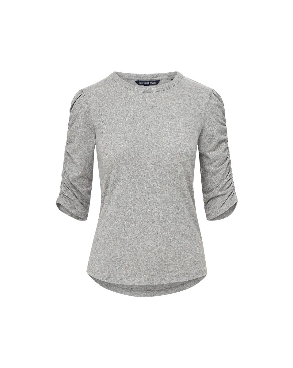 Waldorf Ruched-Sleeve Slub T-Shirt
