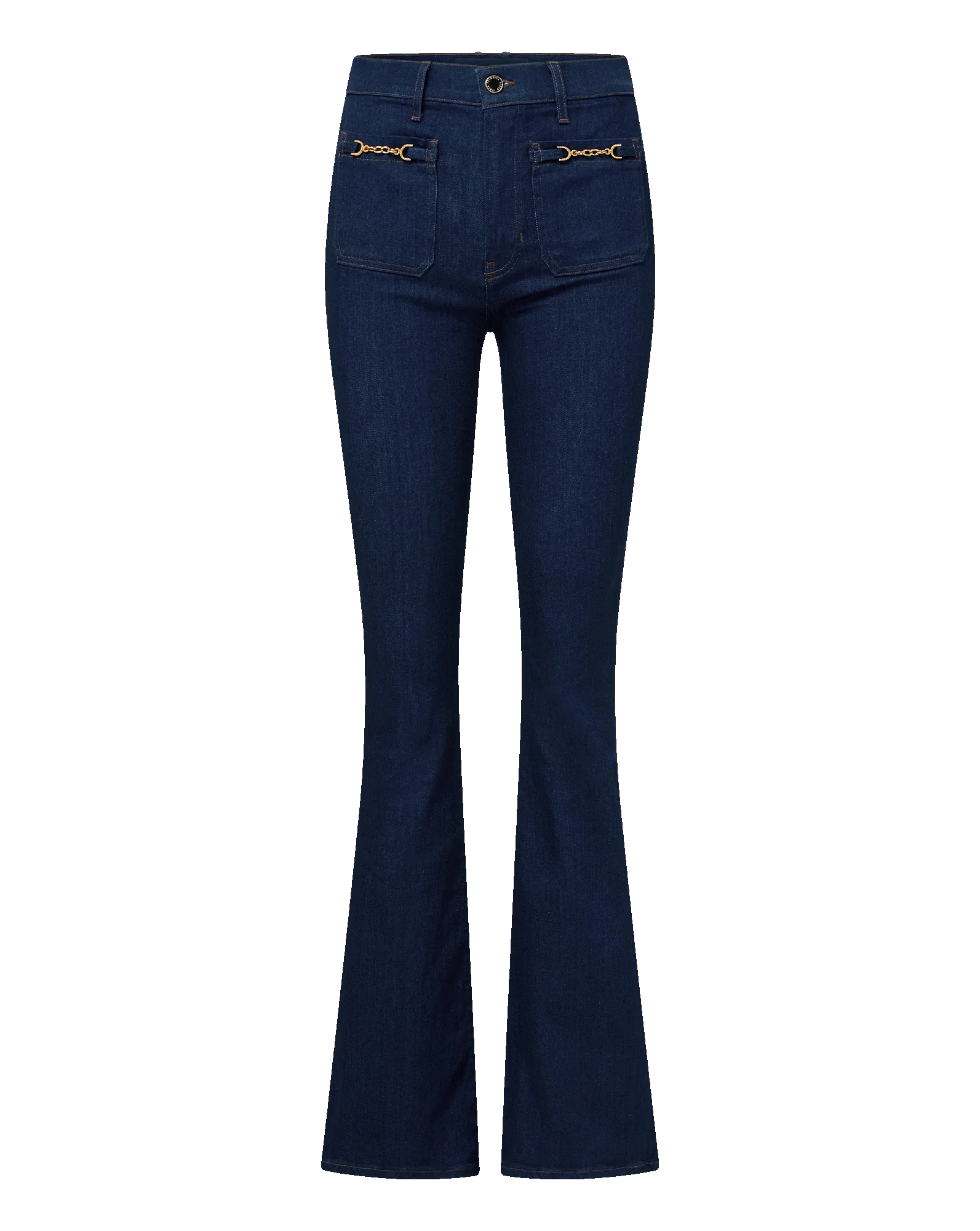 Beverly Chain-Pocket Skinny-Flare Jean
