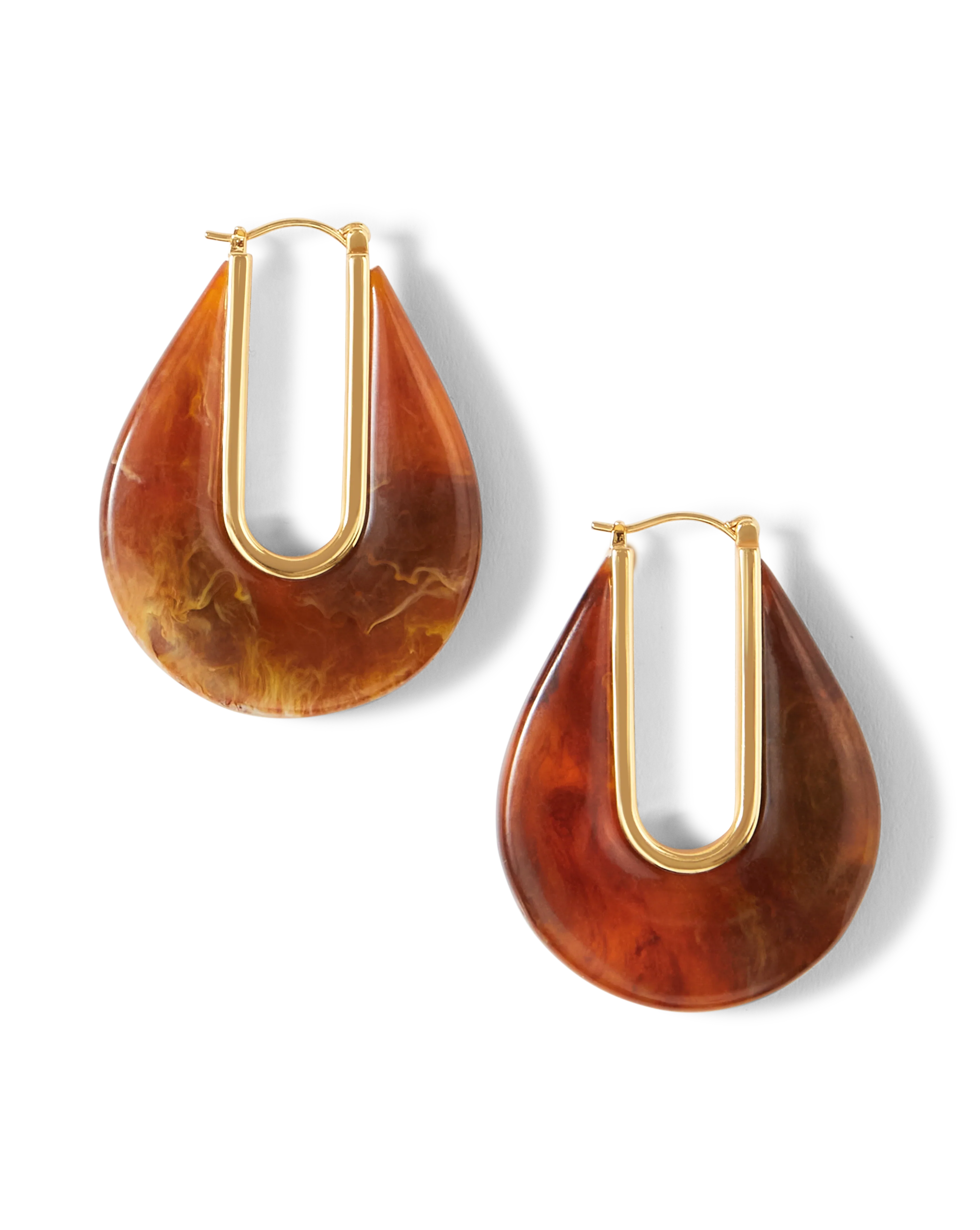 Resin Drop Hoop Earrings