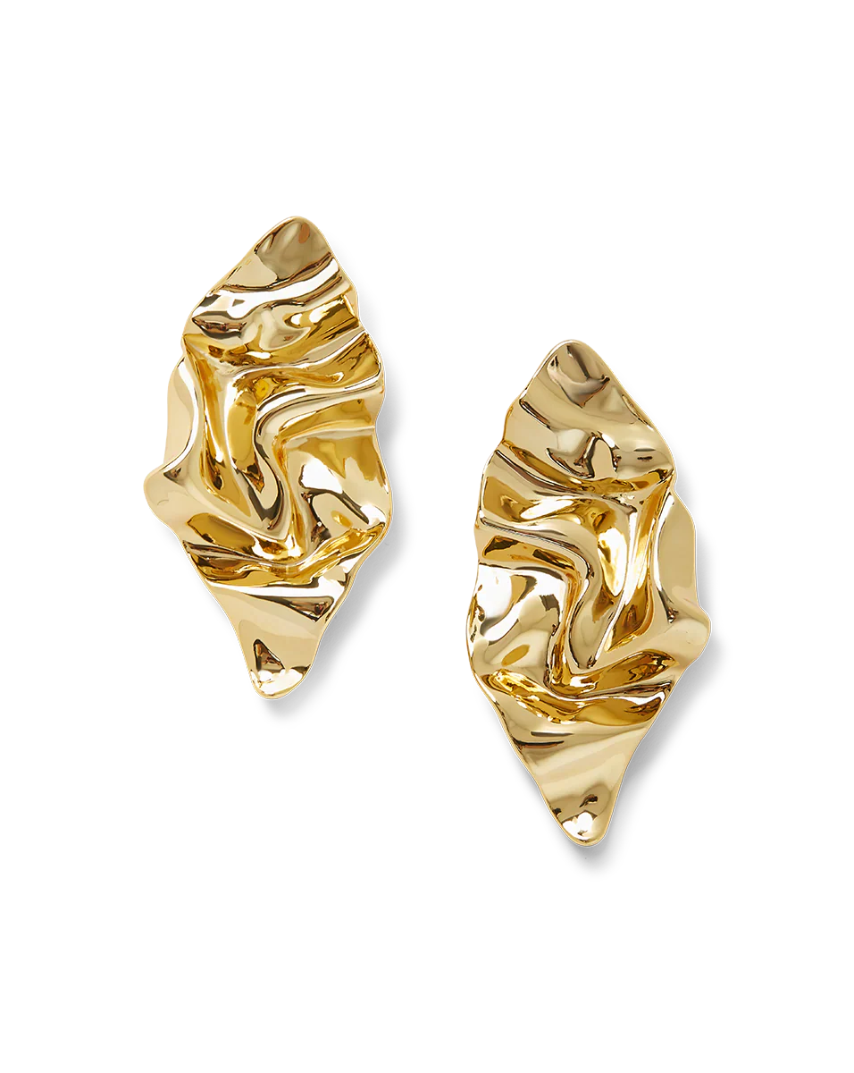 Crumpled Gold Earrings