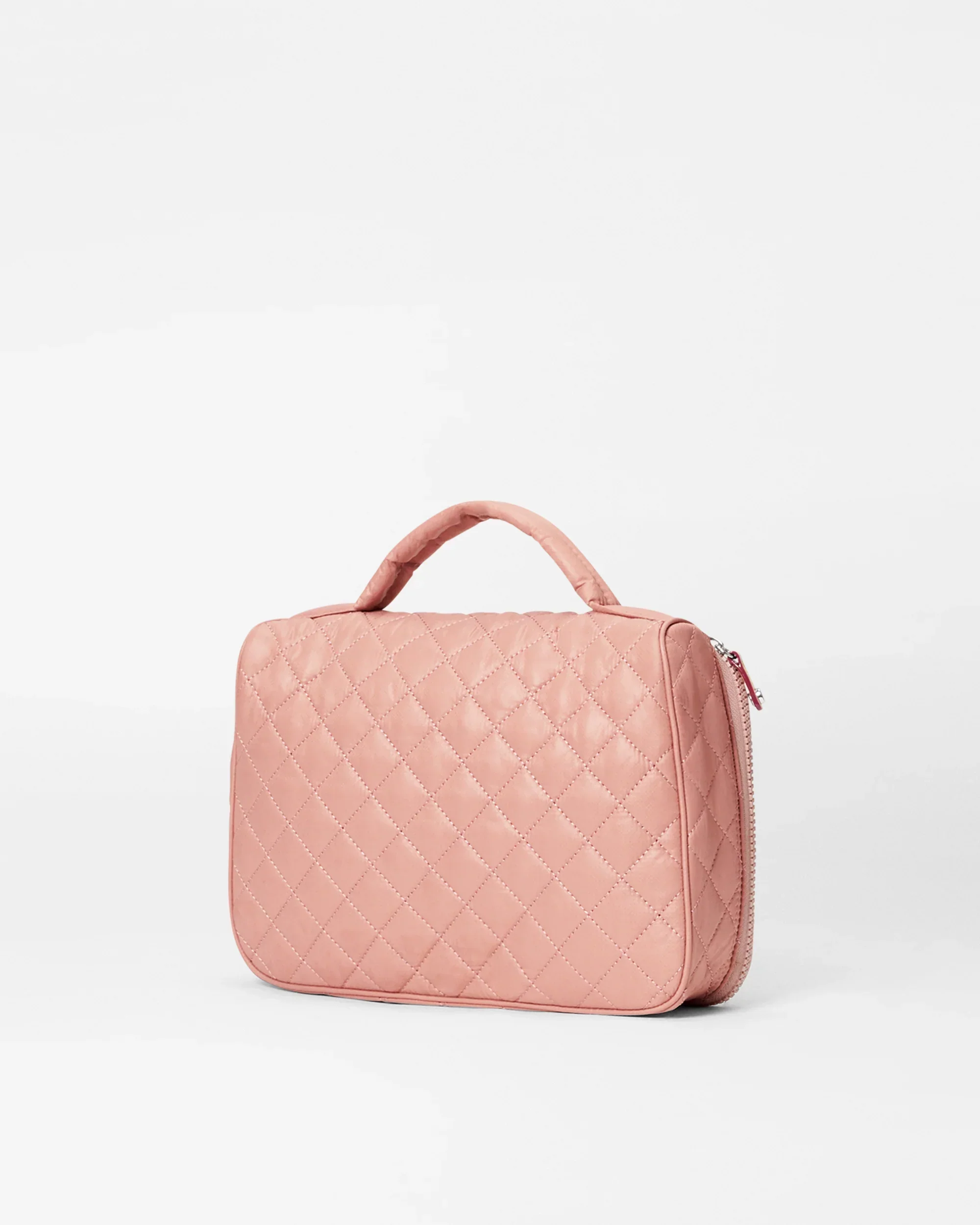 Dusty Rose Zip Round Cosmetic