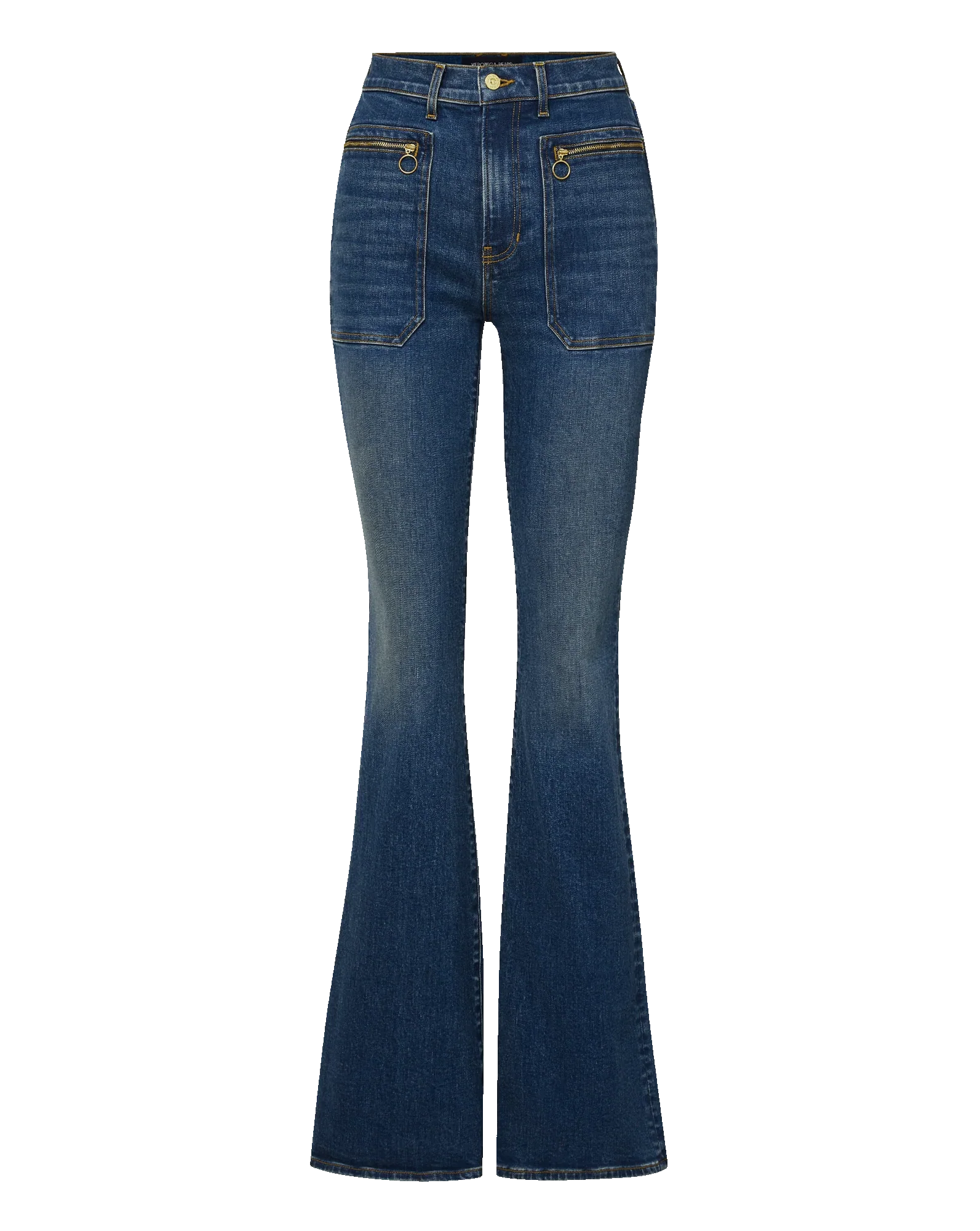 Beverly Patch-Pocket Skinny-Flare Jean