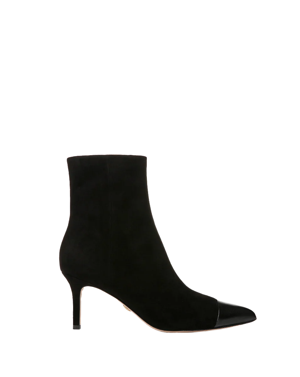 Lisa Cap-Toe Mid-Heel Bootie