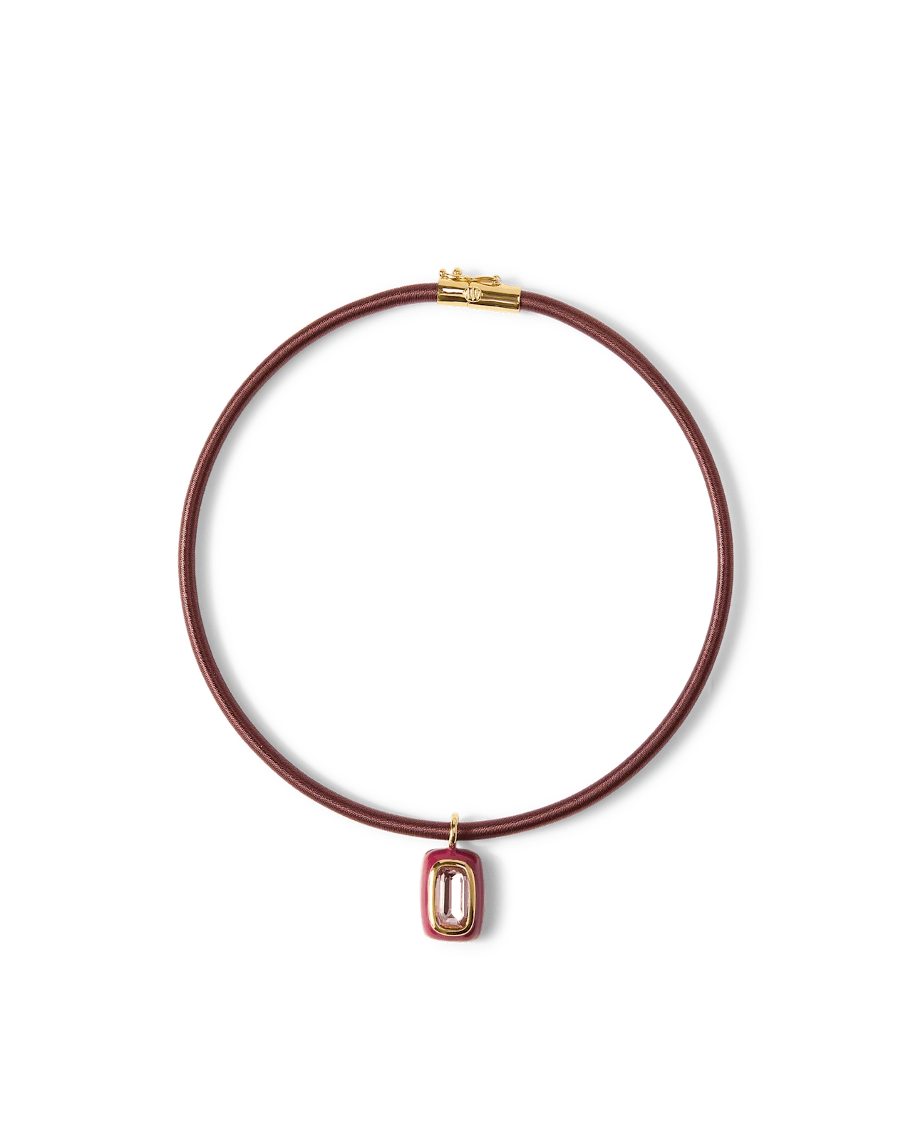 Burgundy Cord Pendant Necklace