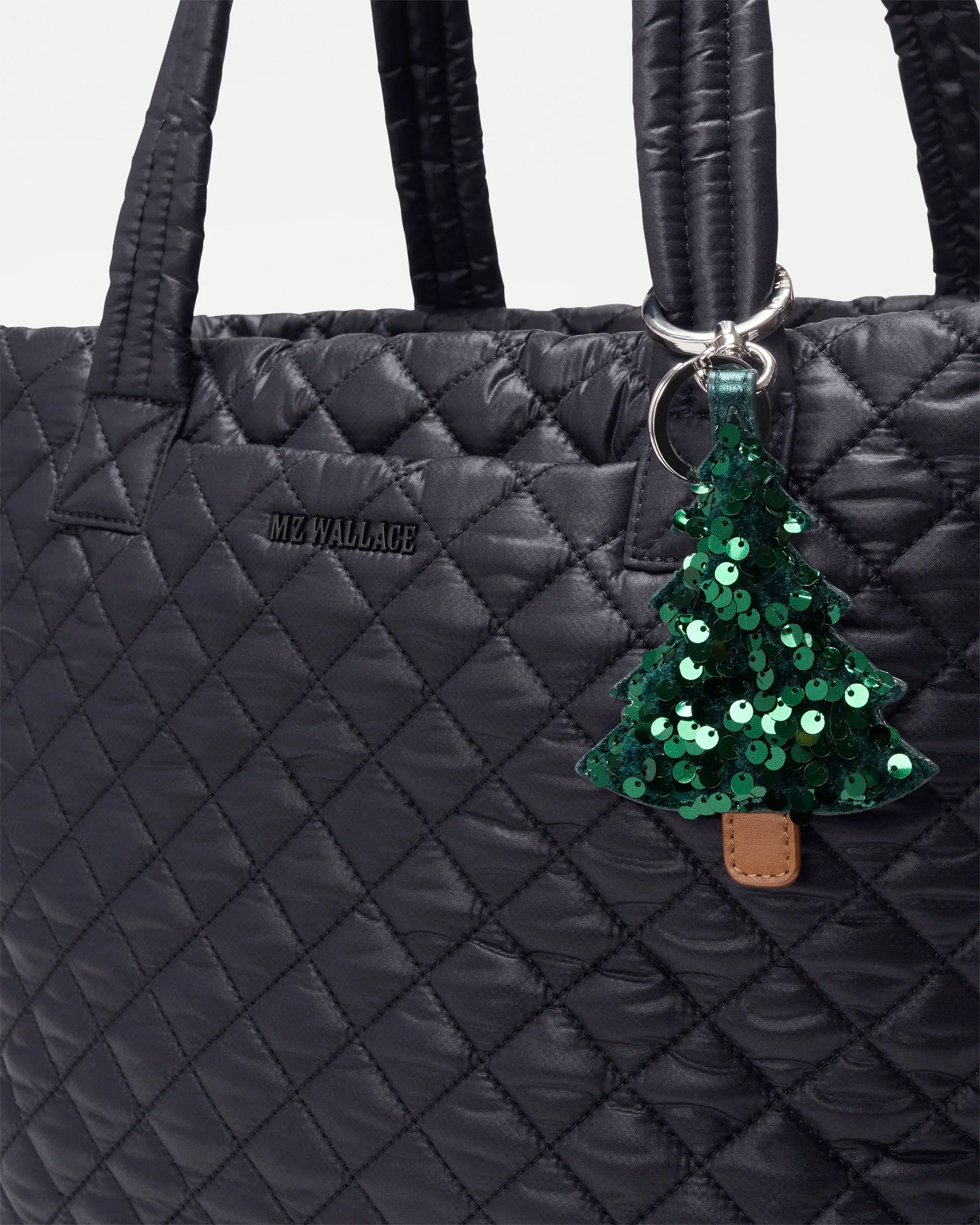 Multi Leather Christmas Tree Key Charm