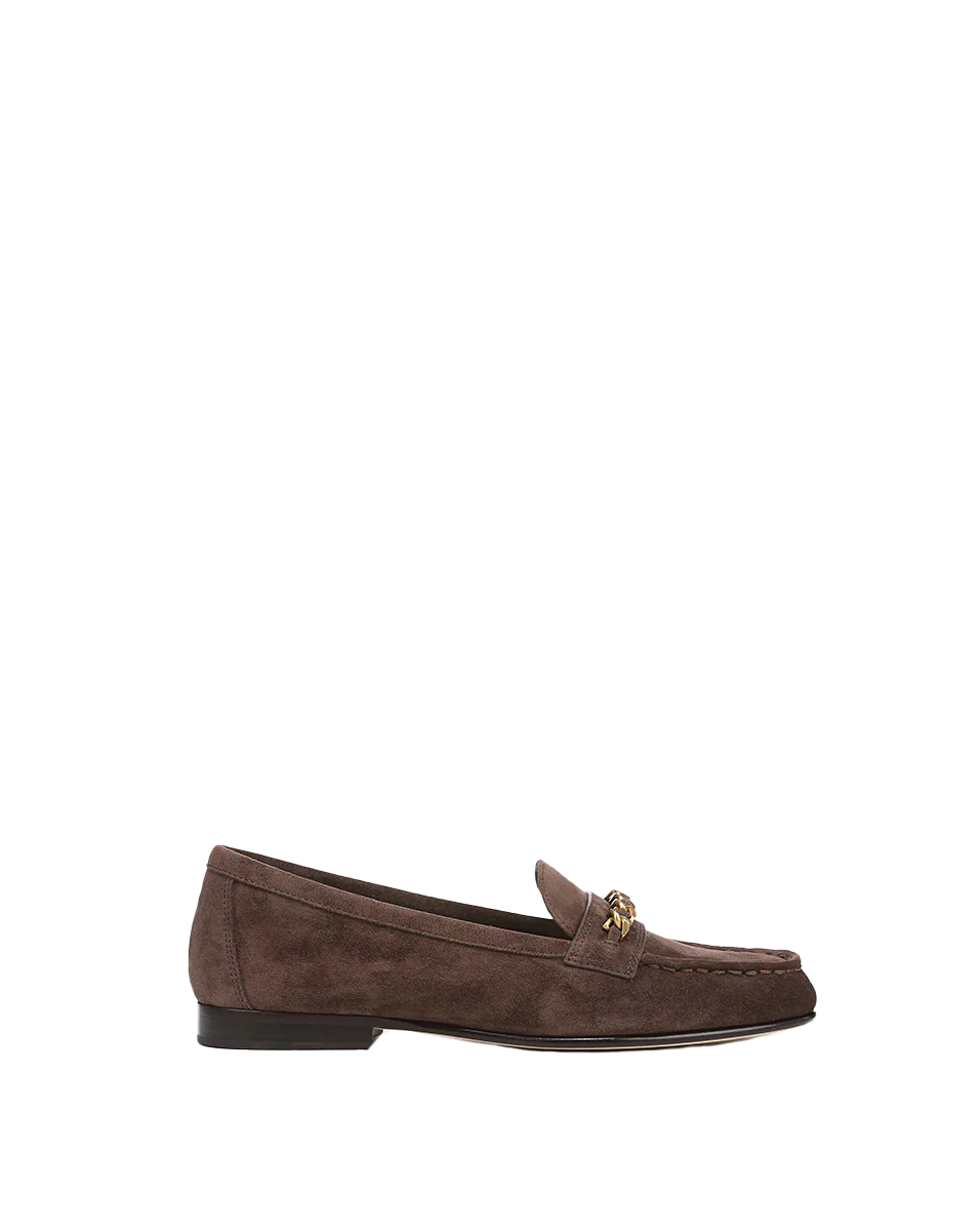 Penny Suede Chain-Link Loafer