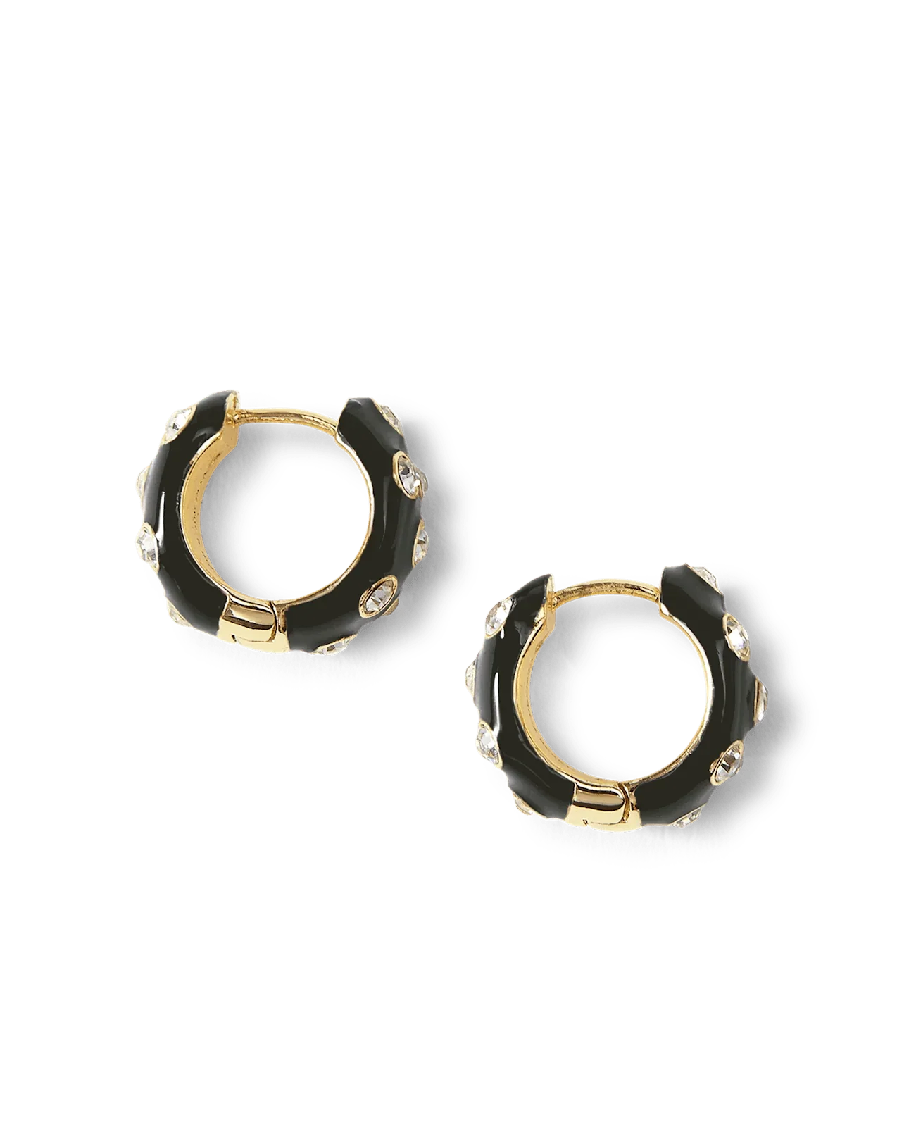 Crystal and Enamel Huggie Hoop