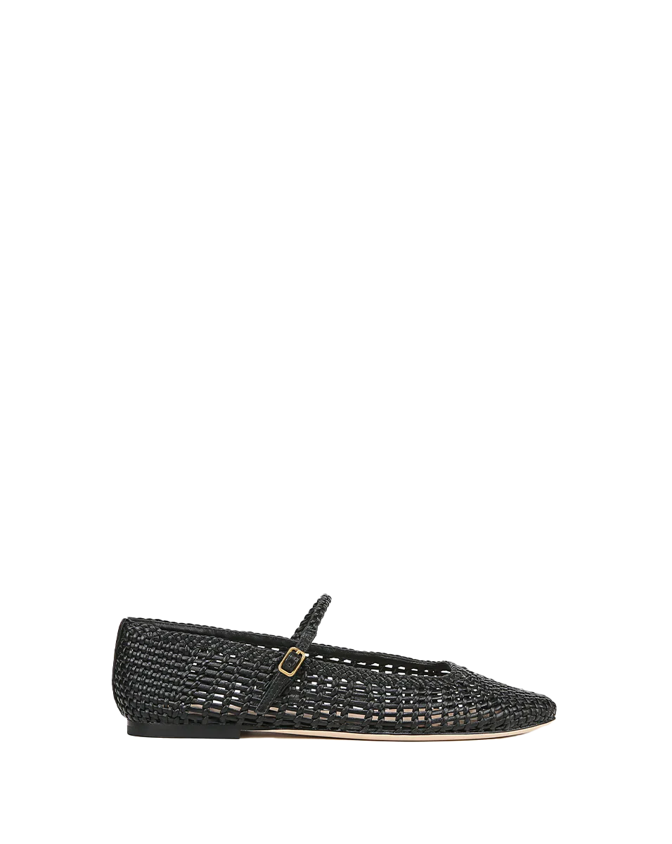 Ellie Woven-Leather Flat