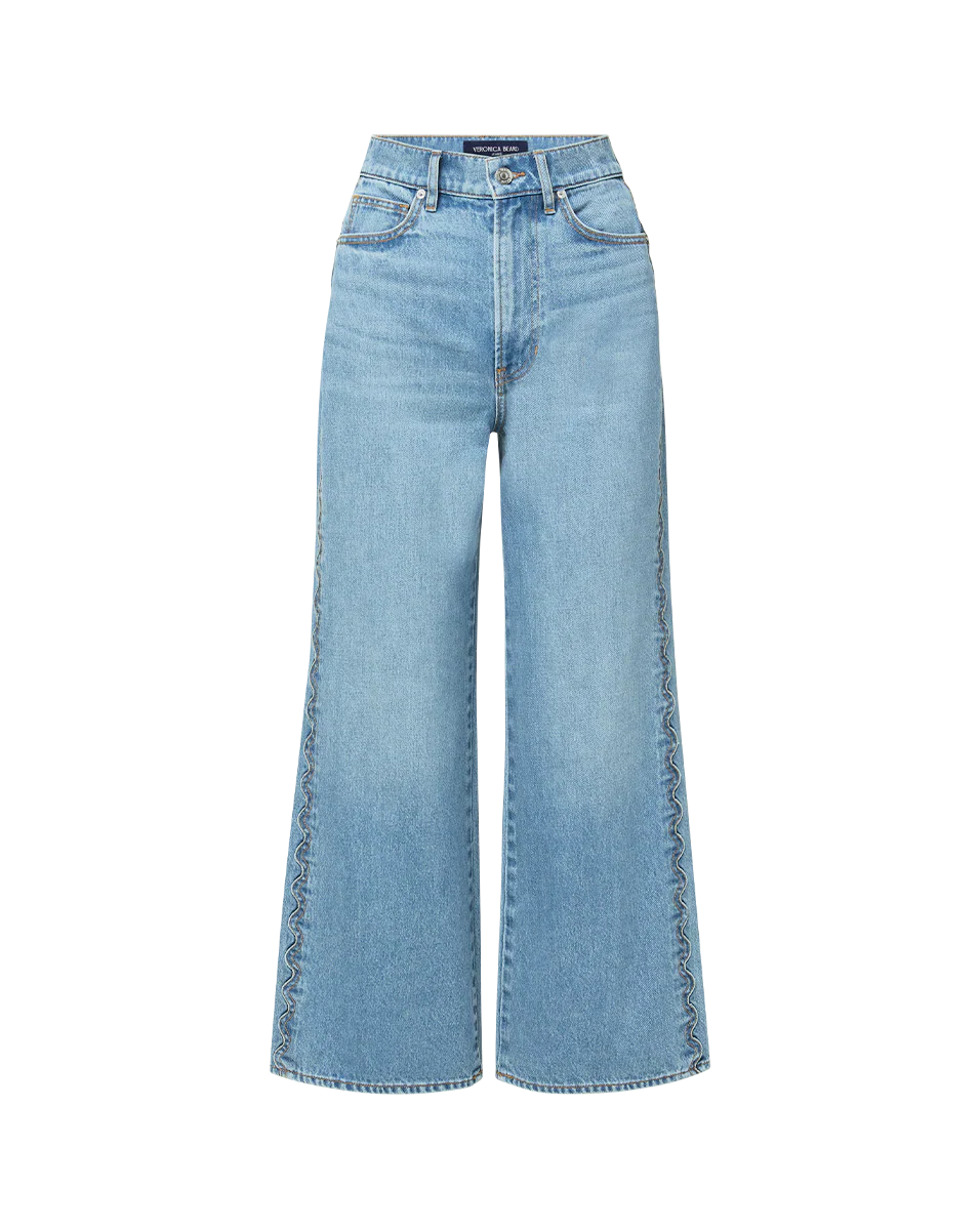 Taylor Scalloped Wide-Leg Jean