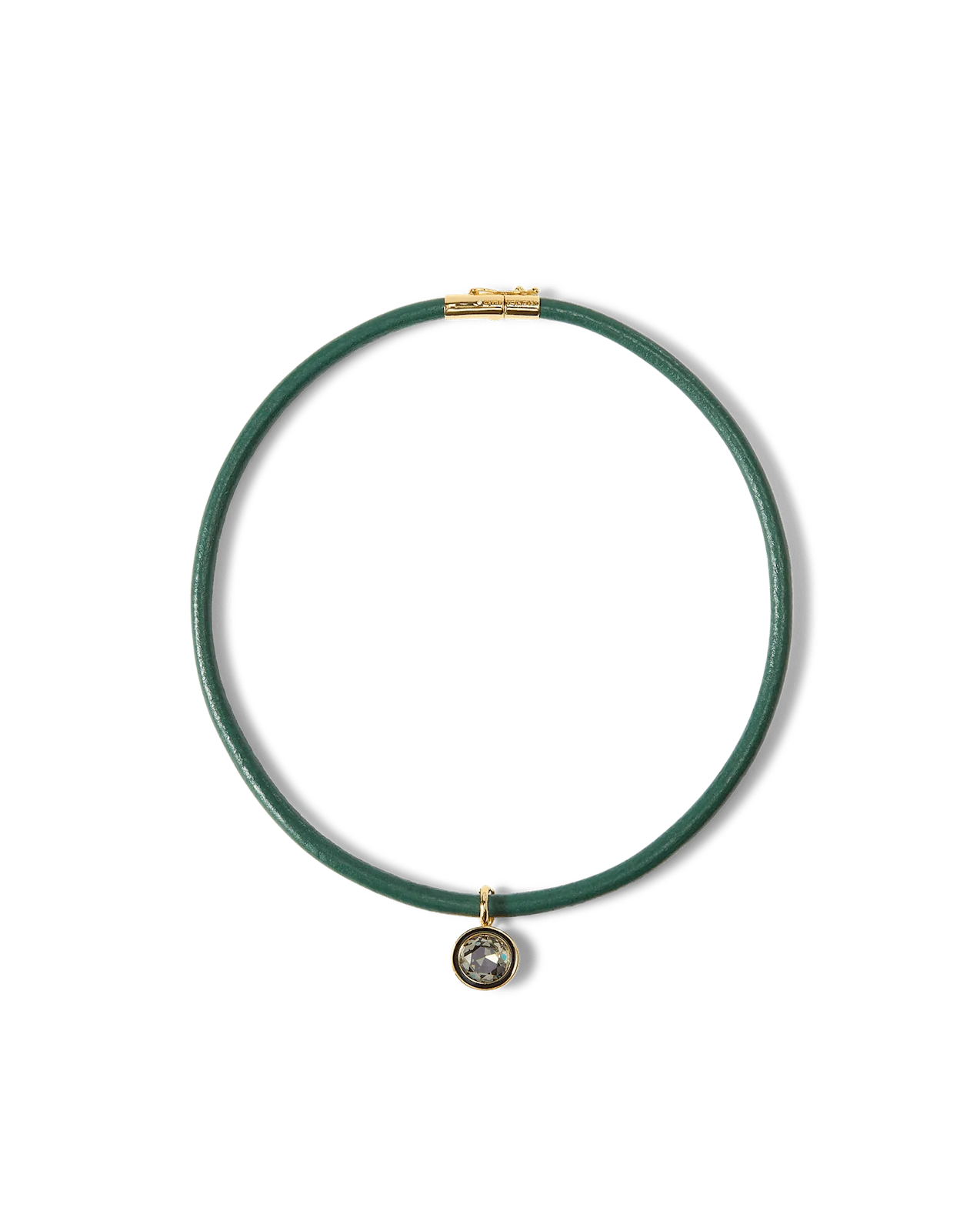 Green Leather Pendant Necklace