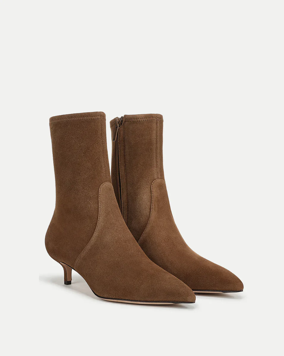 Lisa Stretch Kitten-Heel Ankle Boot