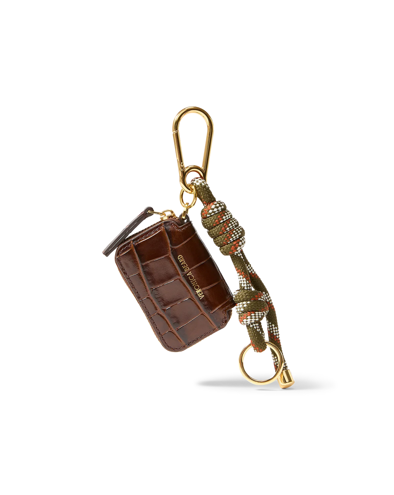 Croc-Embossed Zip Pouch Bag Charm