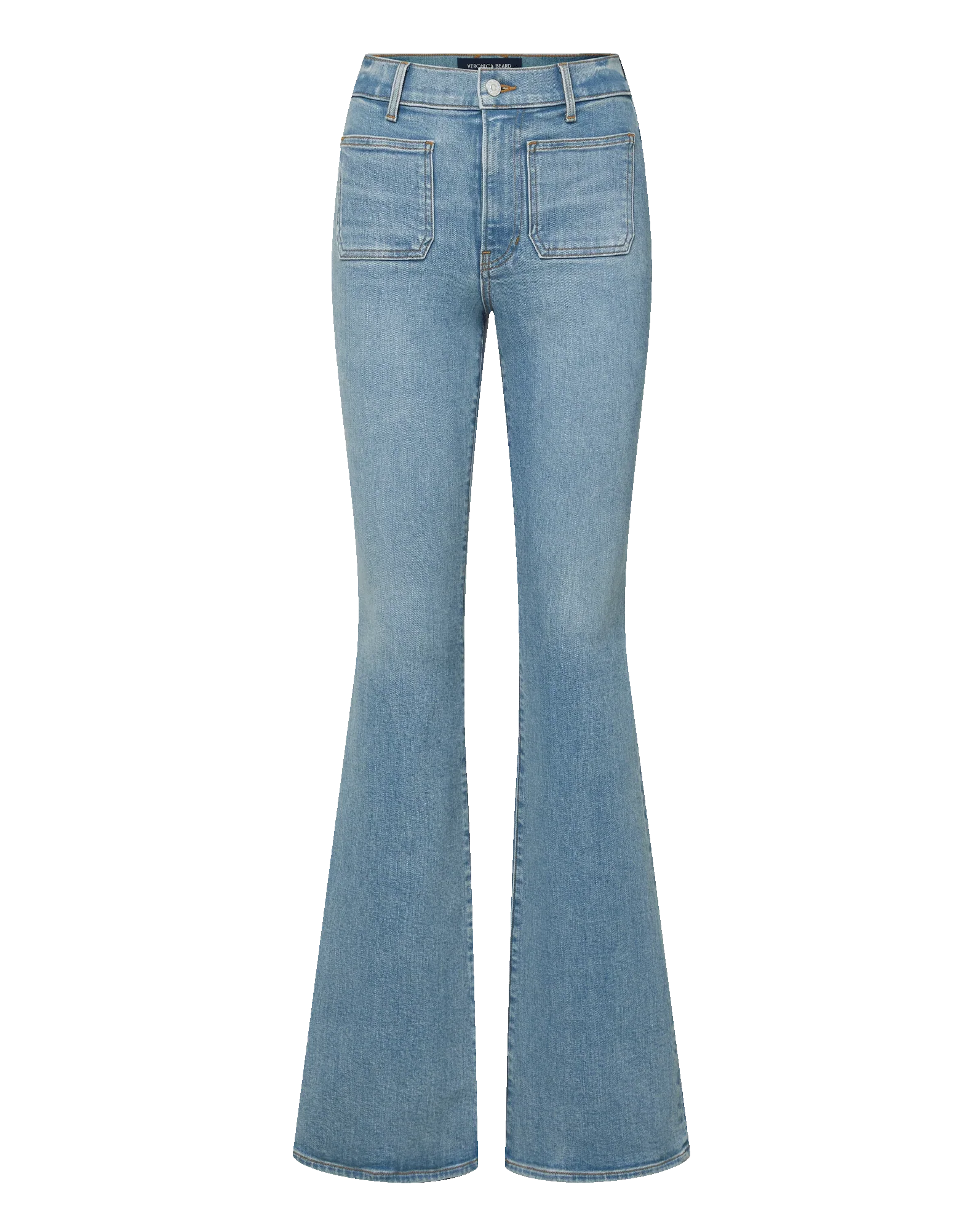 Beverly Patch-Pocket Skinny-Flare Jean