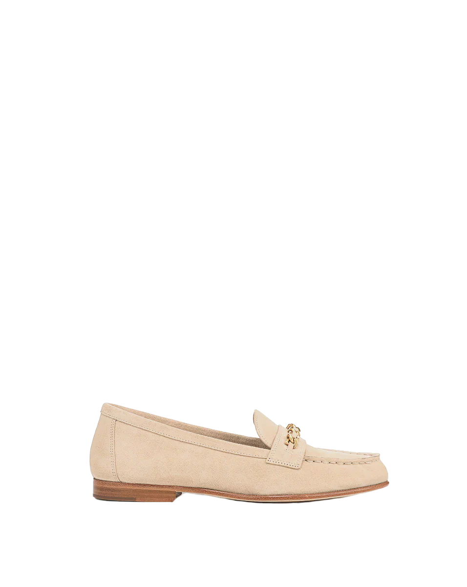 Penny Suede Chain-Link Loafer