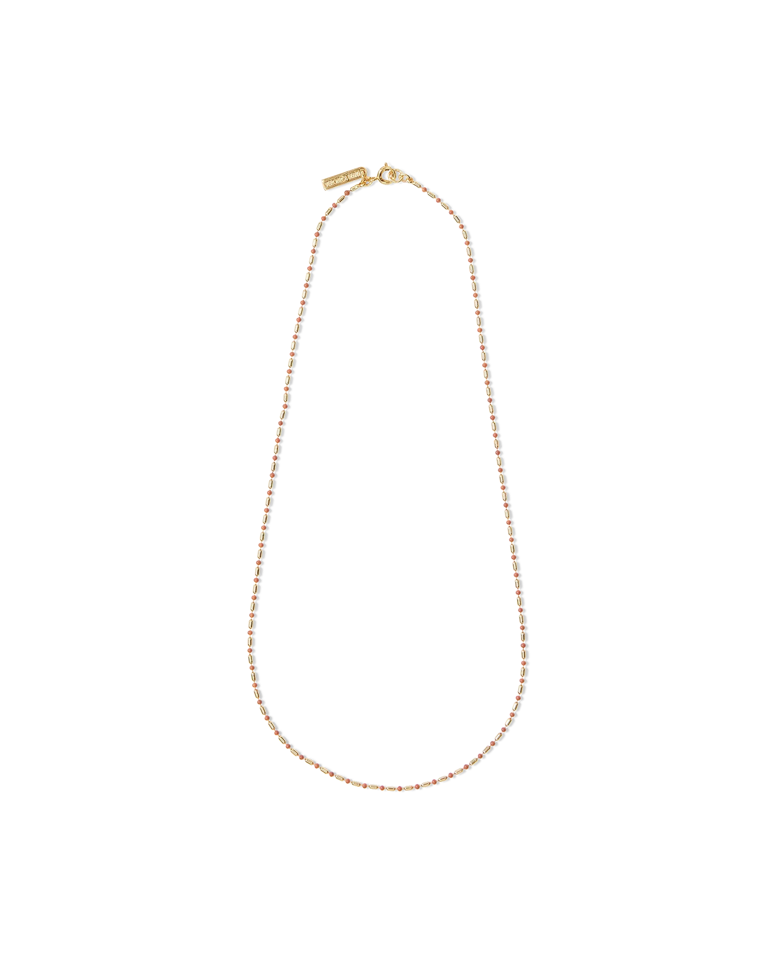 Long Enamel Bead Chain Necklace