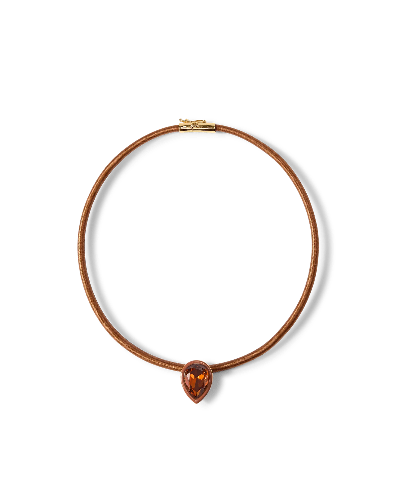Brown Cord Pendant Necklace