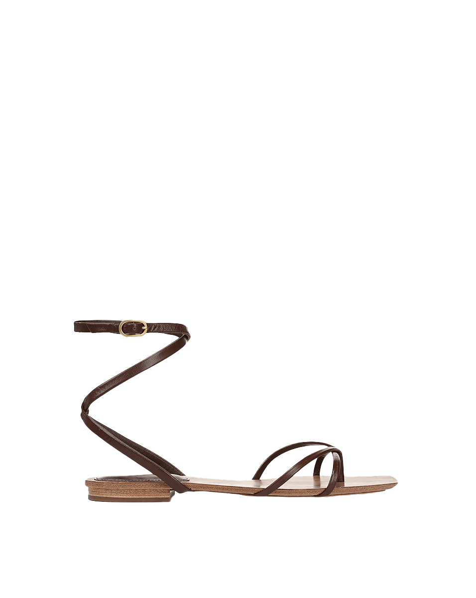 Allegra Leather Ankle-Wrap Sandal