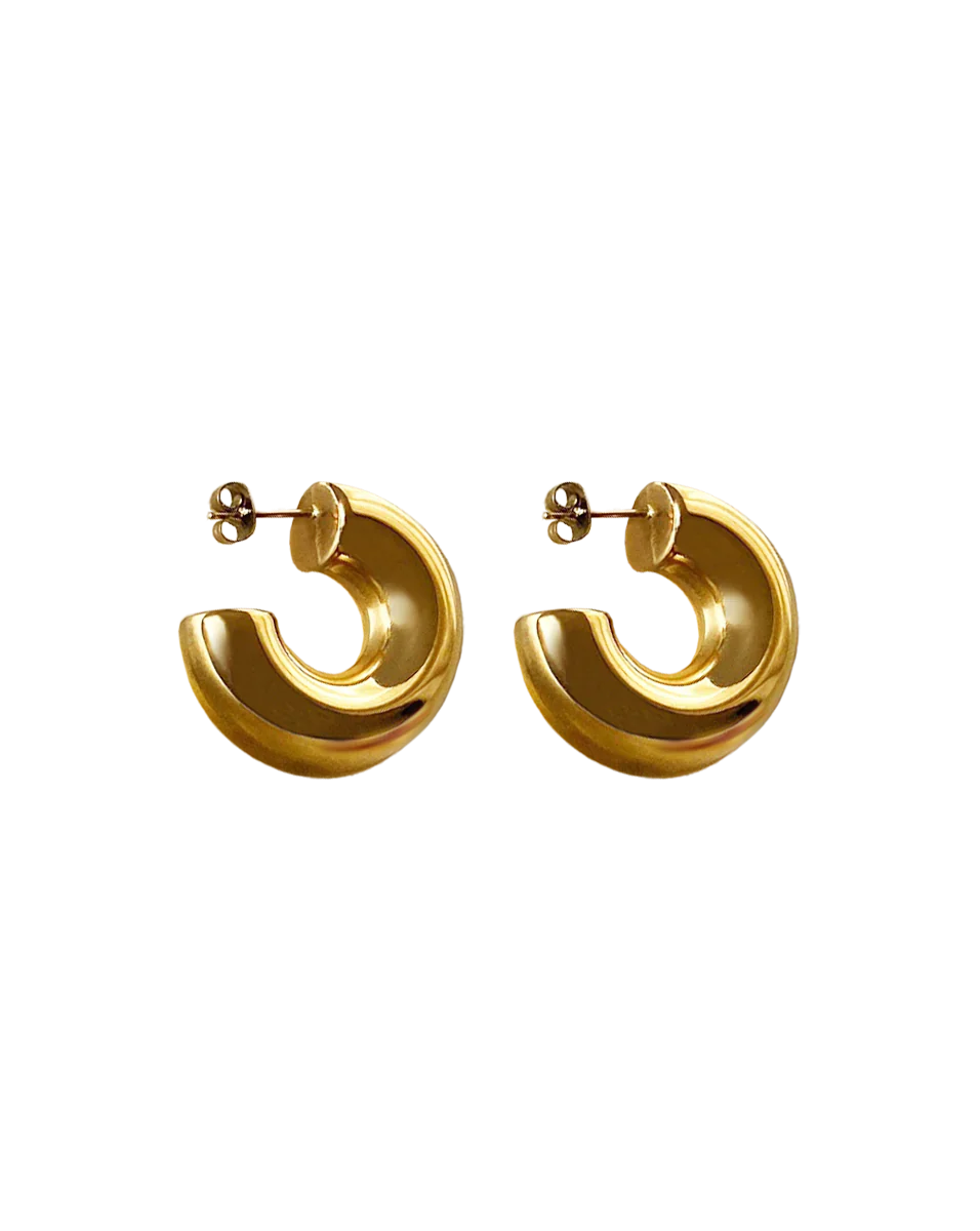 Gold Juliet Chubby Hoop Earrings