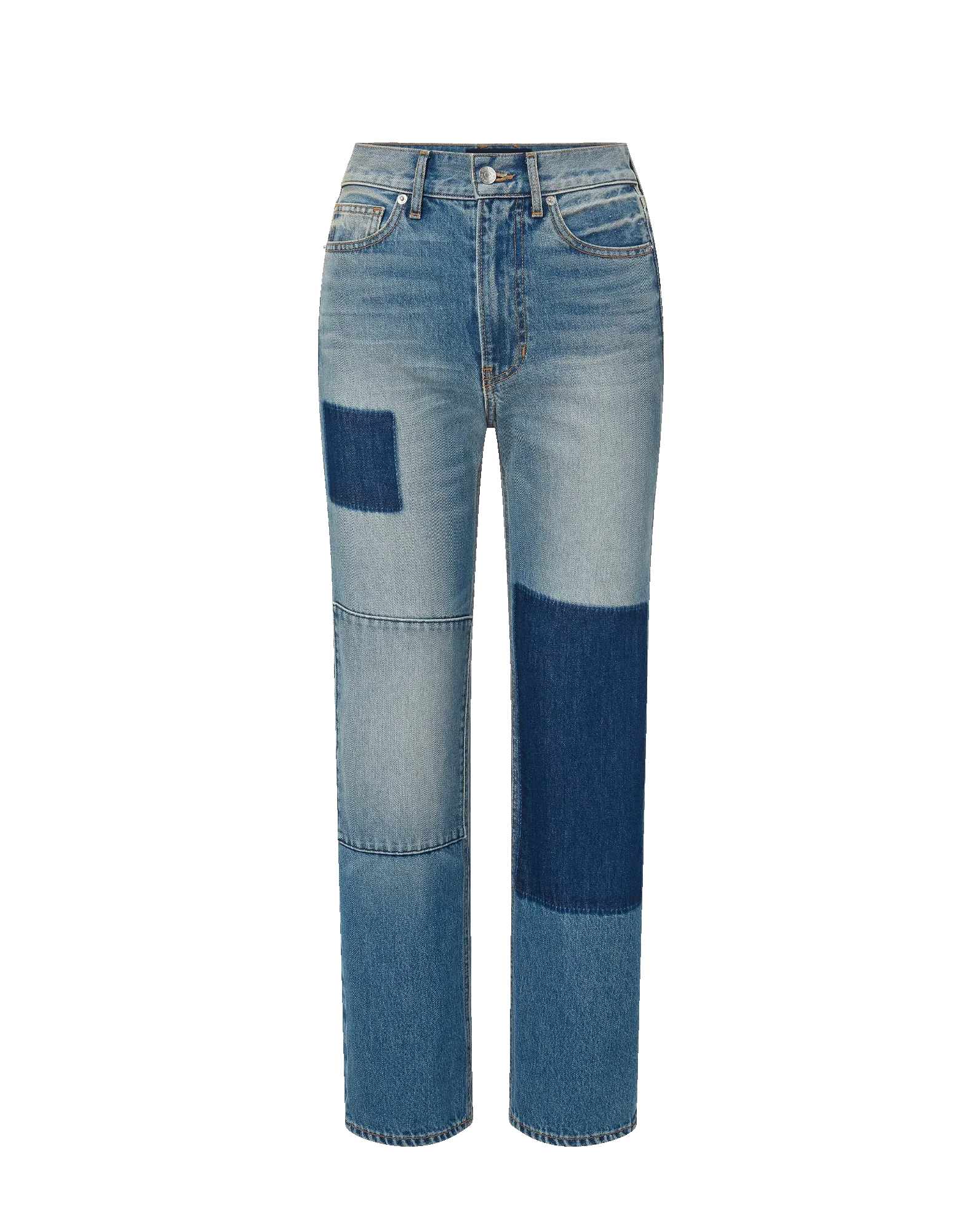 Dylan Patchwork Straight-Leg Jean