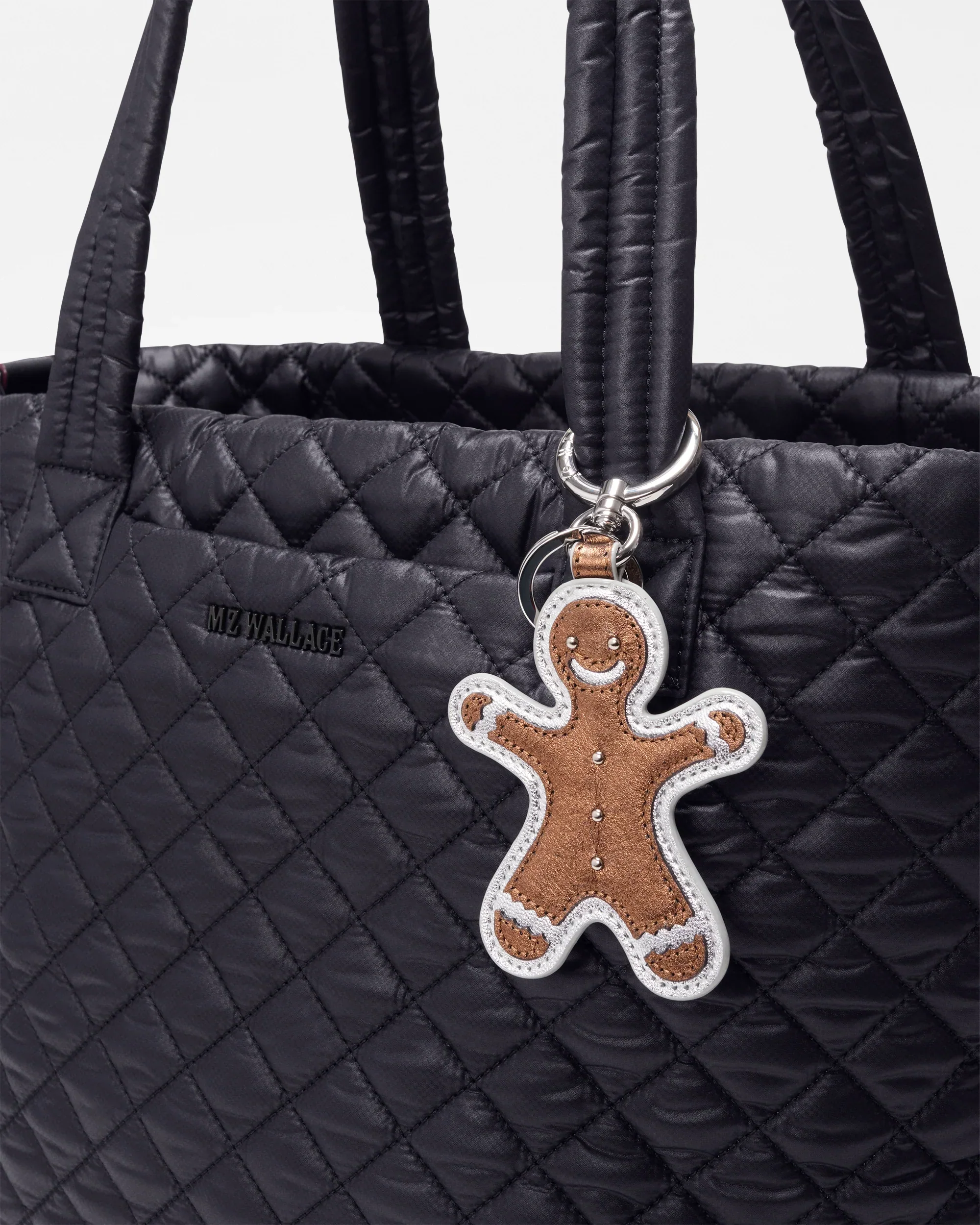 Brown Leather Gingerbread Man Key Charm