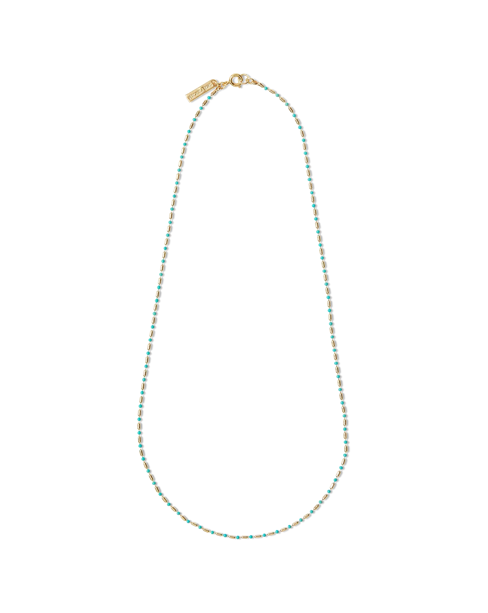 Long Enamel Bead Chain Necklace