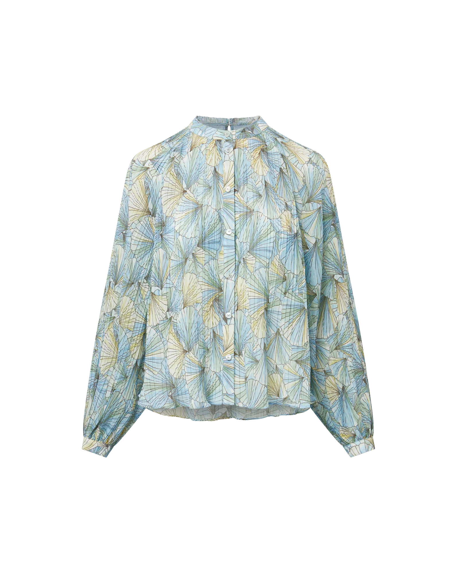 Fennel Pleated Button-Down