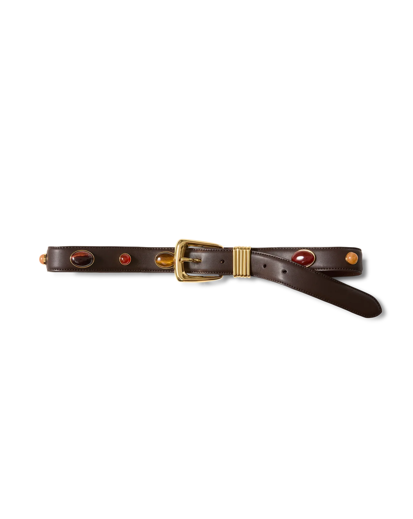 Arch Embellished Leather Belt