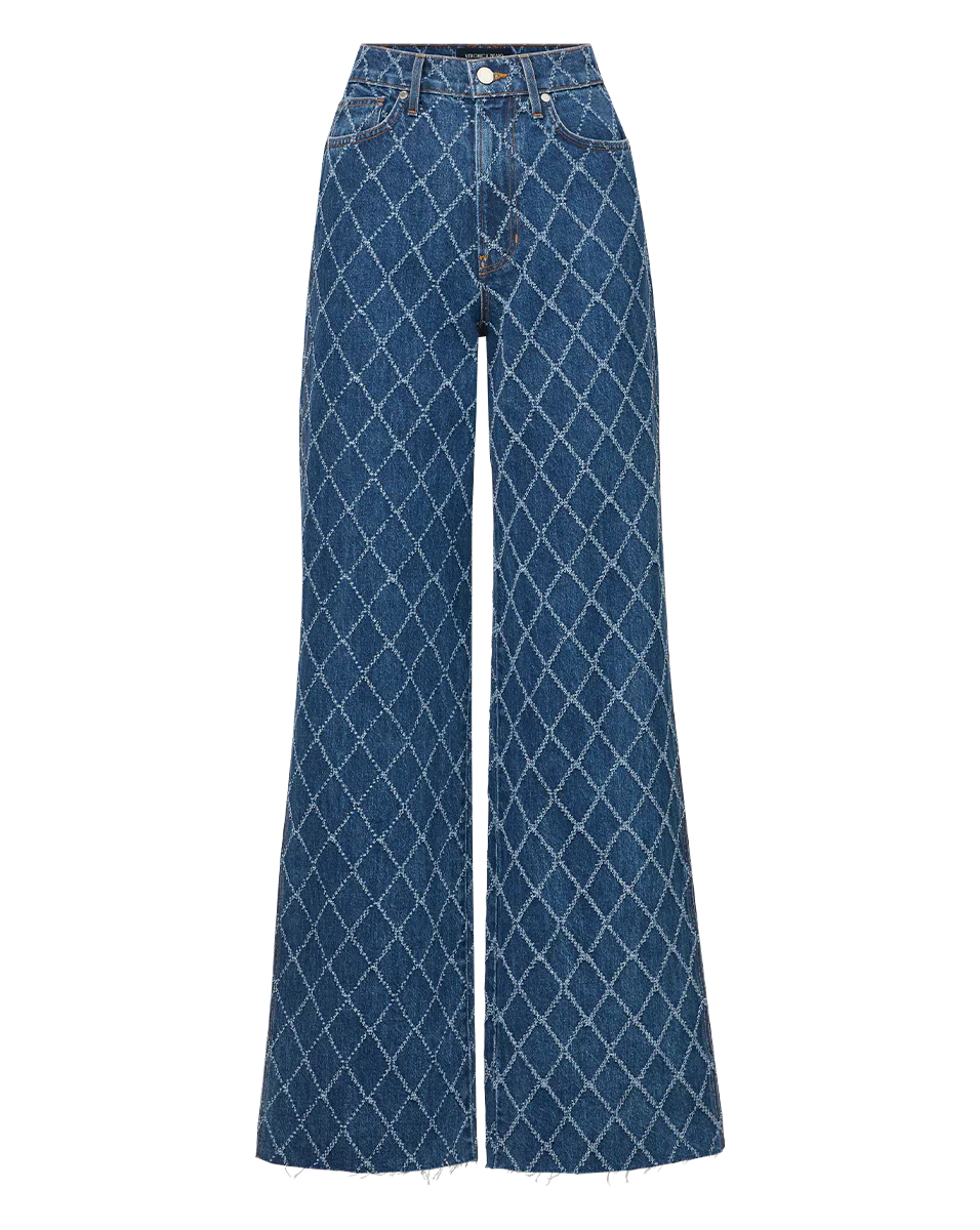 Taylor Diamond Printed Wide-Leg Jean